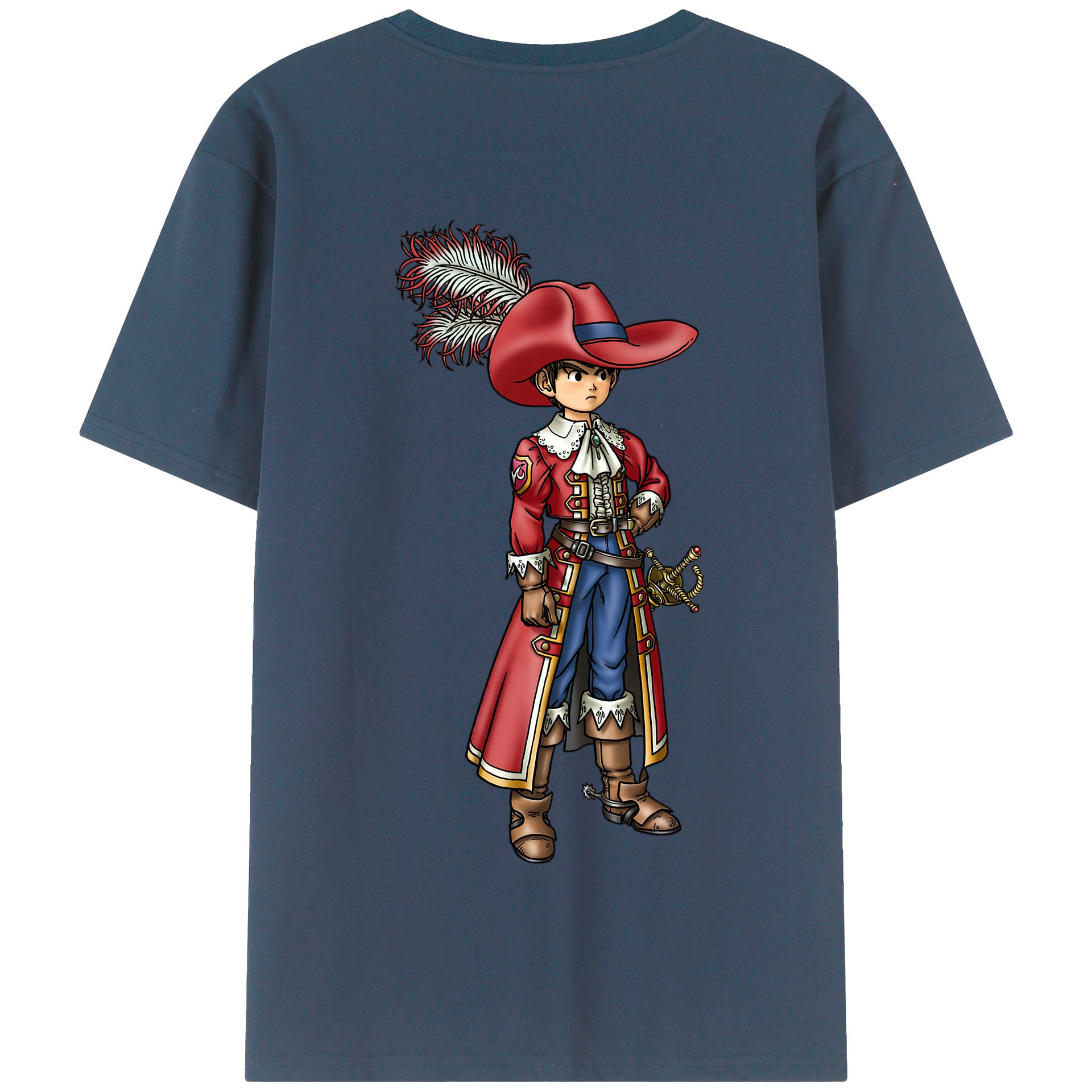 （画像用） ドラゴンクエスト Doragon Kuesuto Dragon Quest 綿100％半袖Tシャツ（背面プリント）