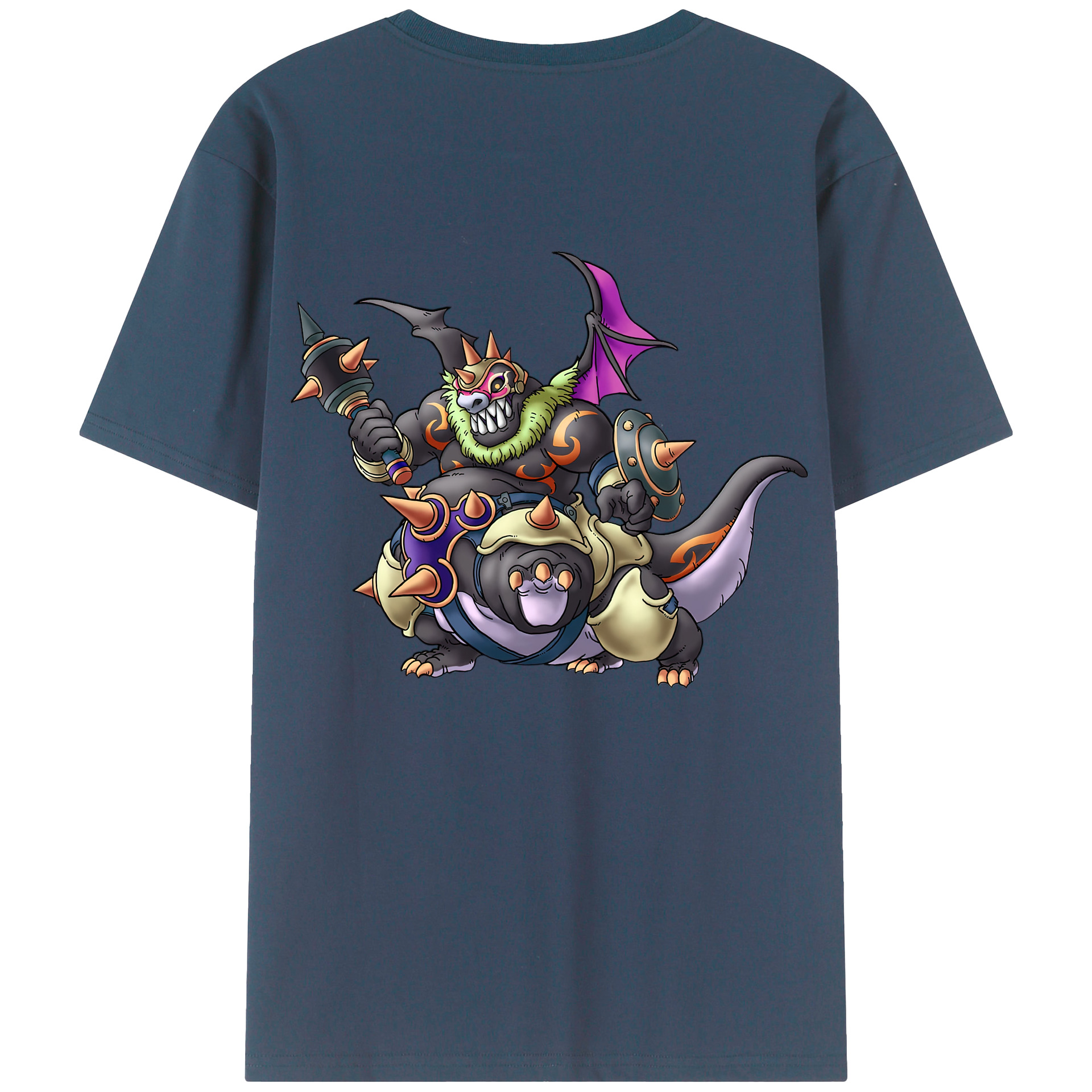 （画像用） ドラゴンクエスト Doragon Kuesuto Dragon Quest 綿100％半袖Tシャツ（背面プリント）