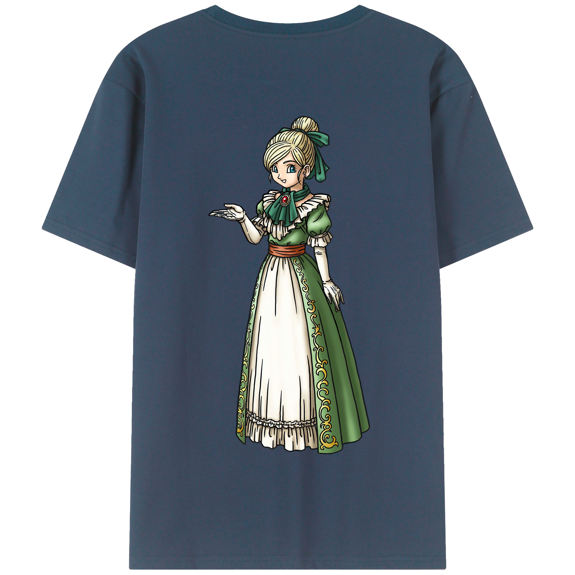 （画像用） ドラゴンクエスト Doragon Kuesuto Dragon Quest 綿100％半袖Tシャツ（背面プリント）