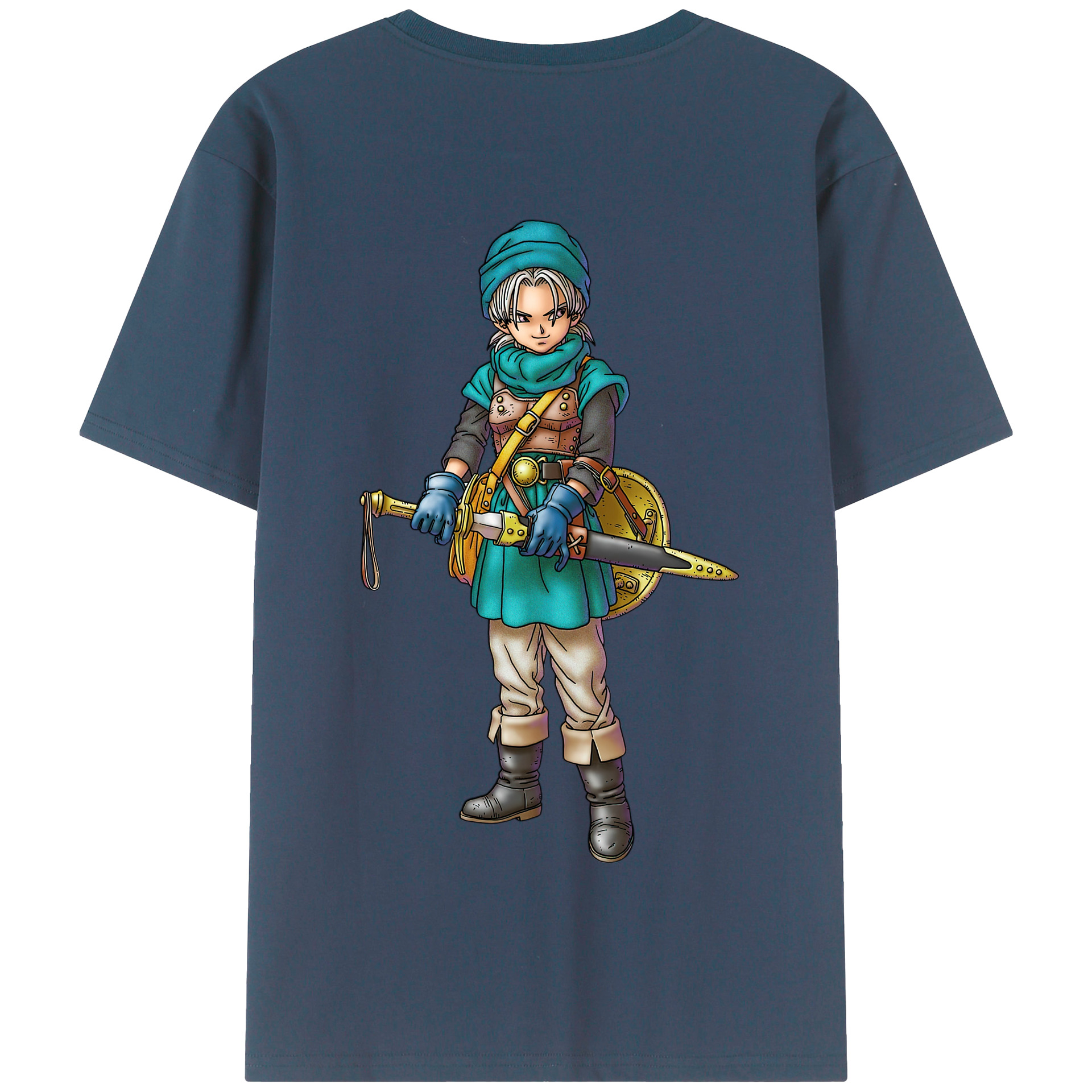 （画像用） ドラゴンクエスト Doragon Kuesuto Dragon Quest 綿100％半袖Tシャツ（背面プリント）