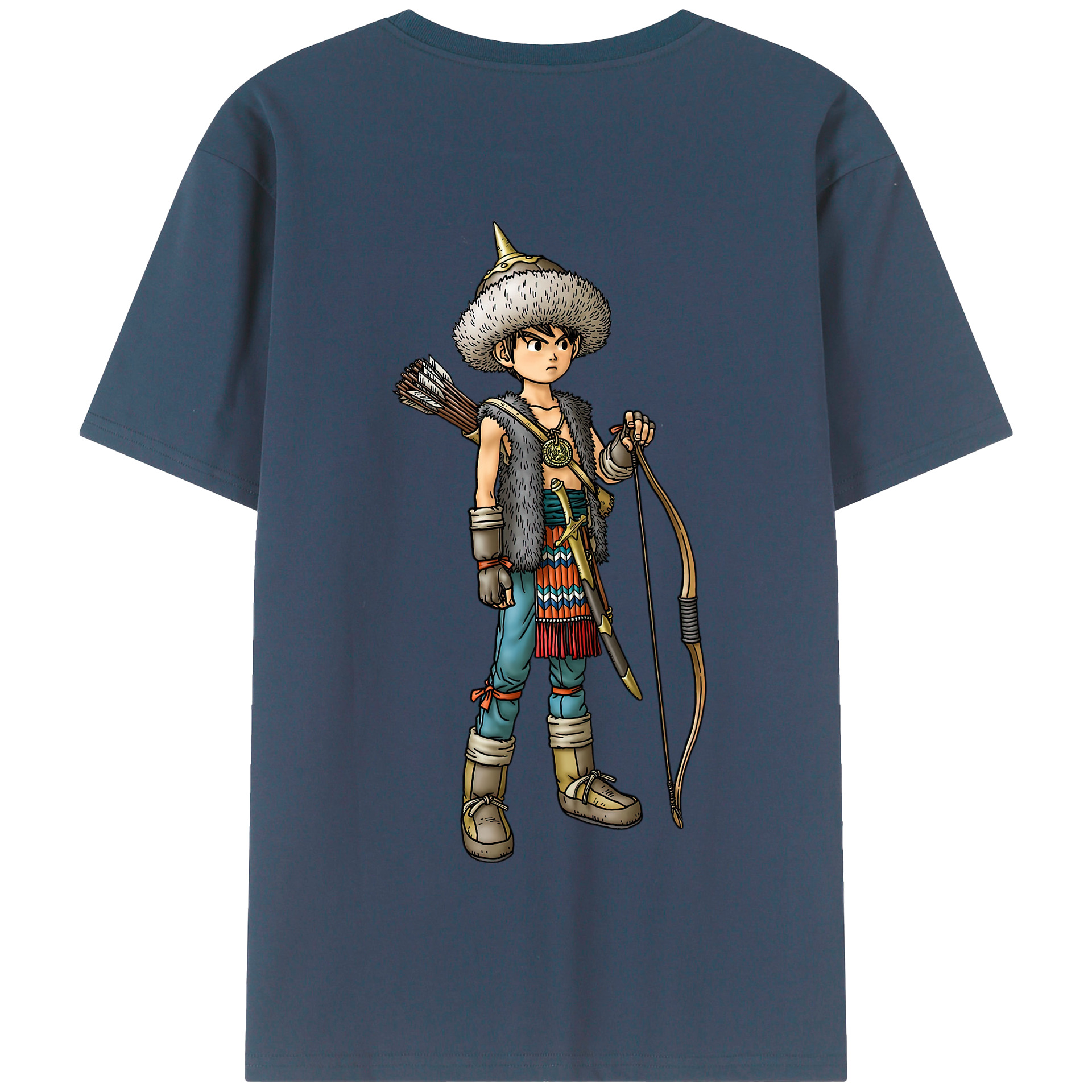 （画像用） ドラゴンクエスト Doragon Kuesuto Dragon Quest 綿100％半袖Tシャツ（背面プリント）