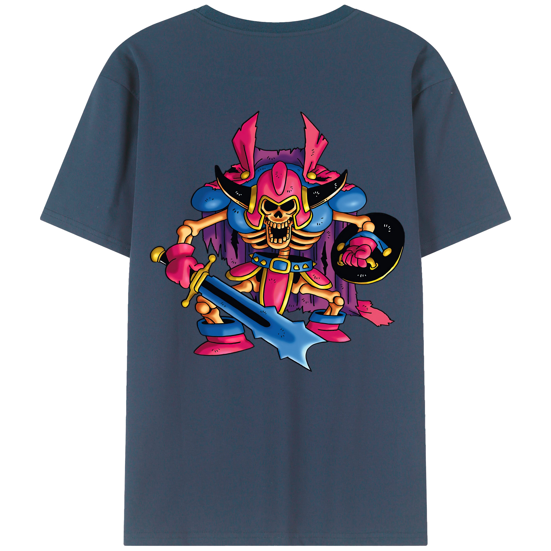 （画像用） ドラゴンクエスト Doragon Kuesuto Dragon Quest 綿100％半袖Tシャツ（背面プリント）