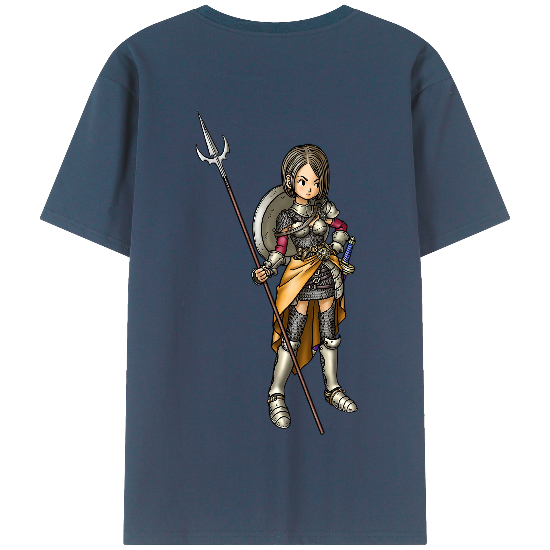 （画像用） ドラゴンクエスト Doragon Kuesuto Dragon Quest 綿100％半袖Tシャツ（背面プリント）
