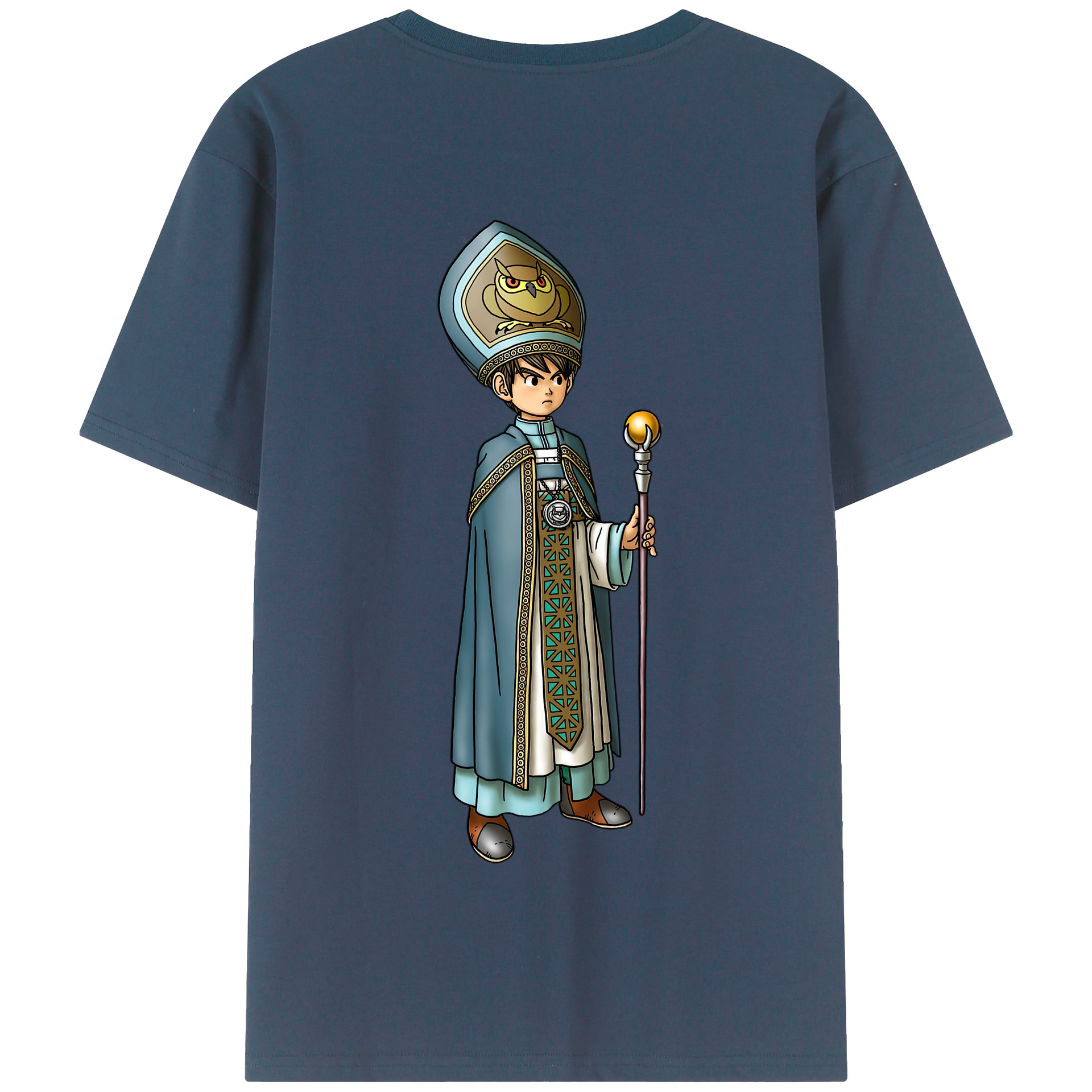 （画像用） ドラゴンクエスト Doragon Kuesuto Dragon Quest 綿100％半袖Tシャツ（背面プリント）