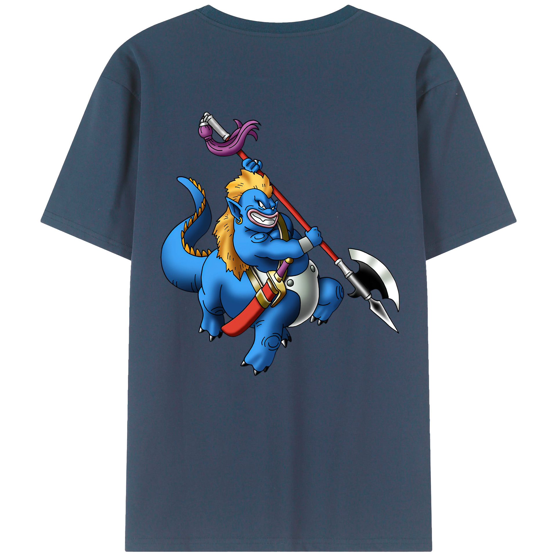 （画像用） ドラゴンクエスト Doragon Kuesuto Dragon Quest 綿100％半袖Tシャツ（背面プリント）