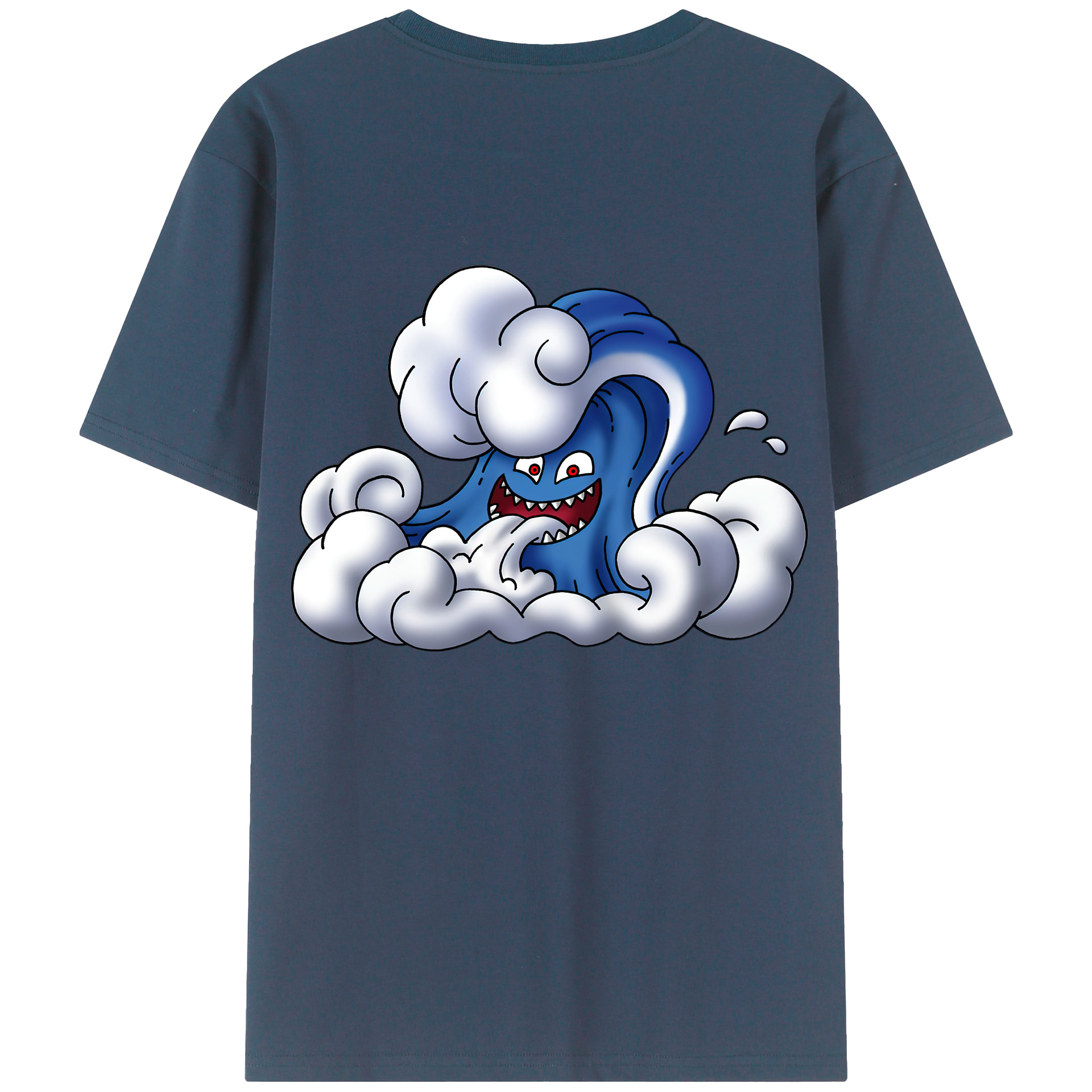 （画像用） ドラゴンクエスト Doragon Kuesuto Dragon Quest 綿100％半袖Tシャツ（背面プリント）