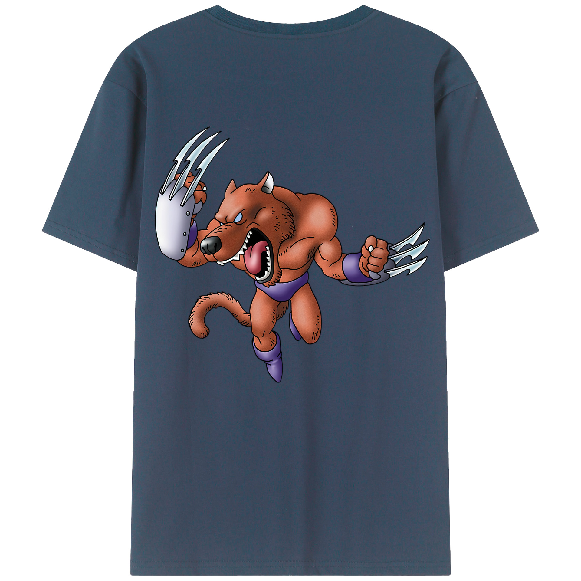 （画像用） ドラゴンクエスト Doragon Kuesuto Dragon Quest 綿100％半袖Tシャツ（背面プリント）