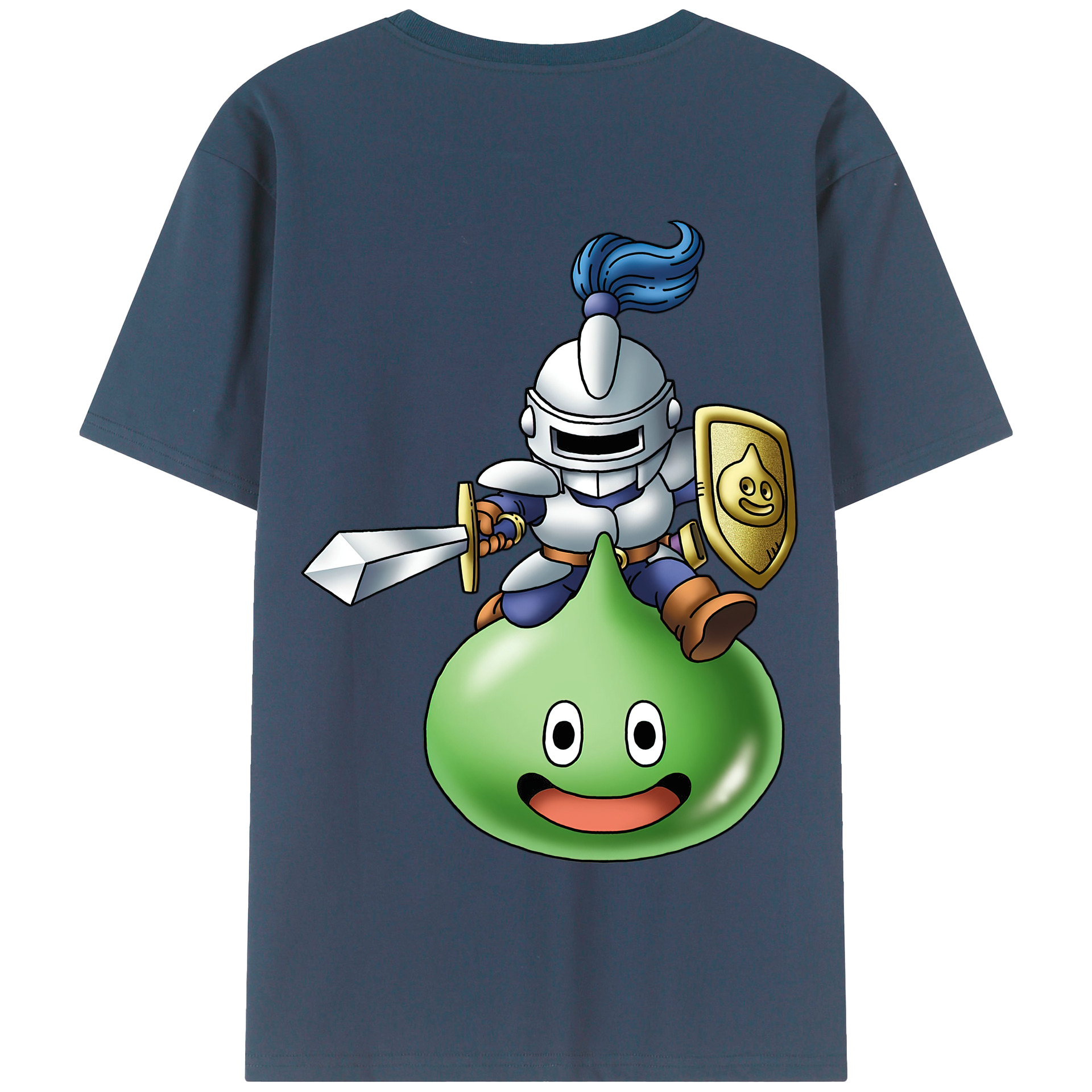 （画像用） ドラゴンクエスト Doragon Kuesuto Dragon Quest 綿100％半袖Tシャツ（背面プリント）