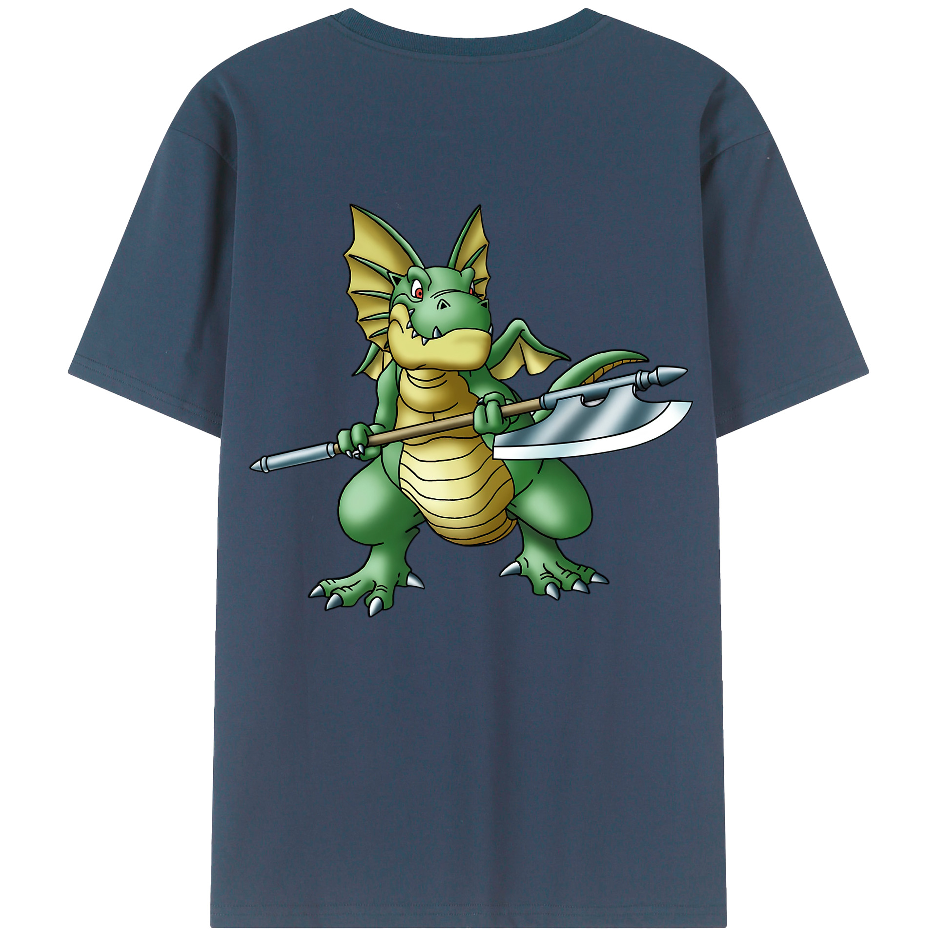 （画像用） ドラゴンクエスト Doragon Kuesuto Dragon Quest 綿100％半袖Tシャツ（背面プリント）