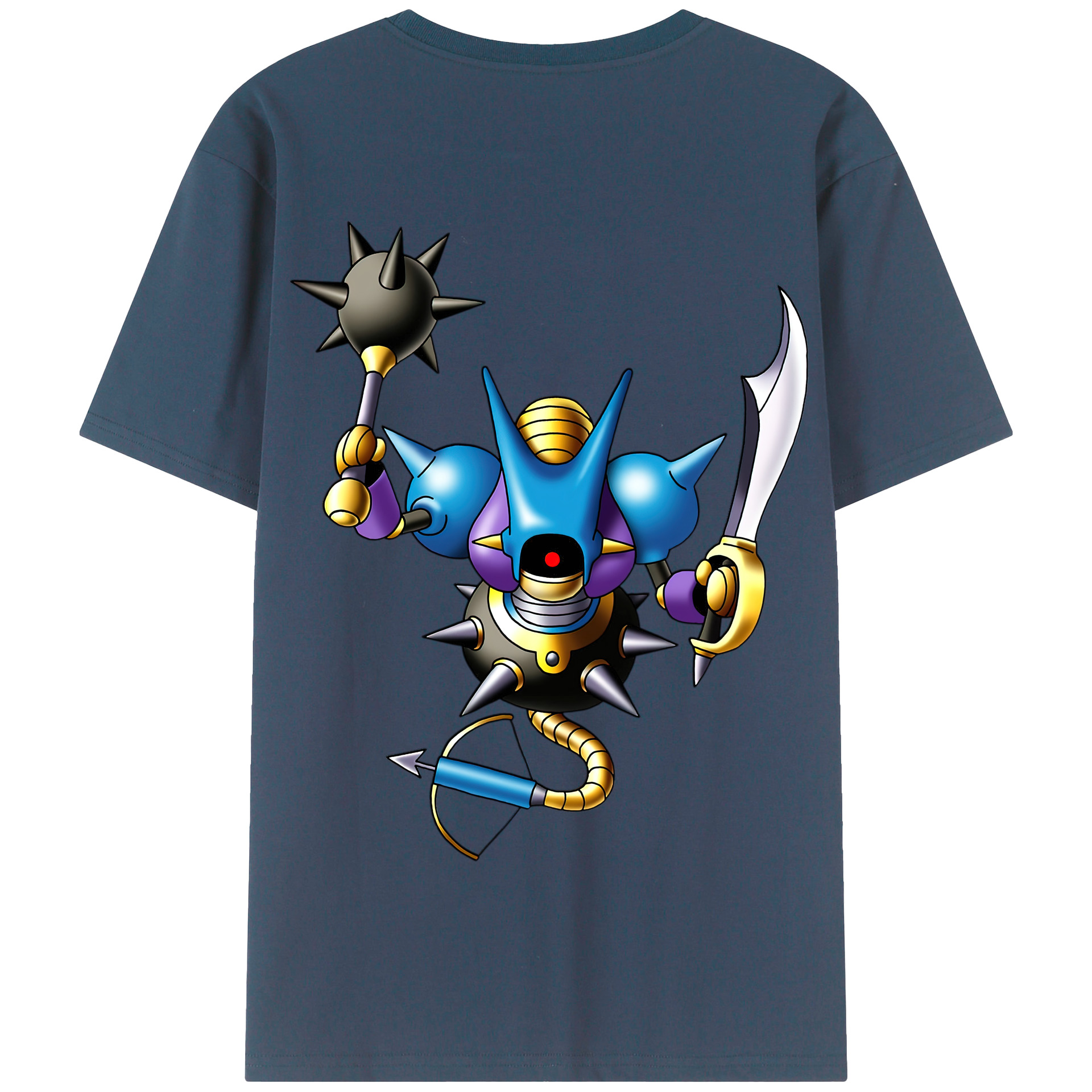 （画像用） ドラゴンクエスト Doragon Kuesuto Dragon Quest 綿100％半袖Tシャツ（背面プリント）