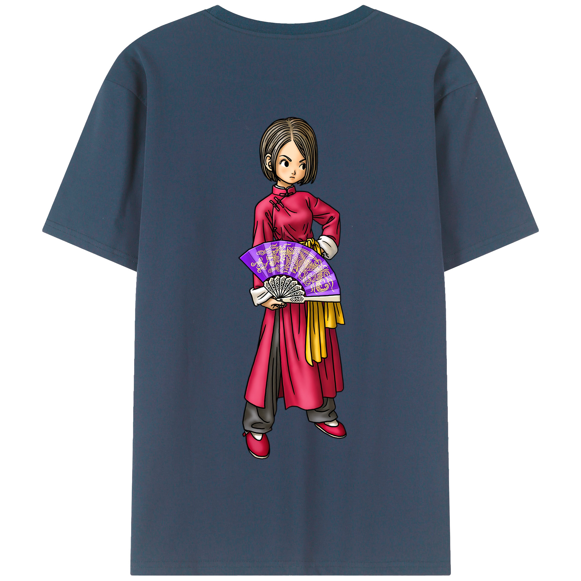 （画像用） ドラゴンクエスト Doragon Kuesuto Dragon Quest 綿100％半袖Tシャツ（背面プリント）