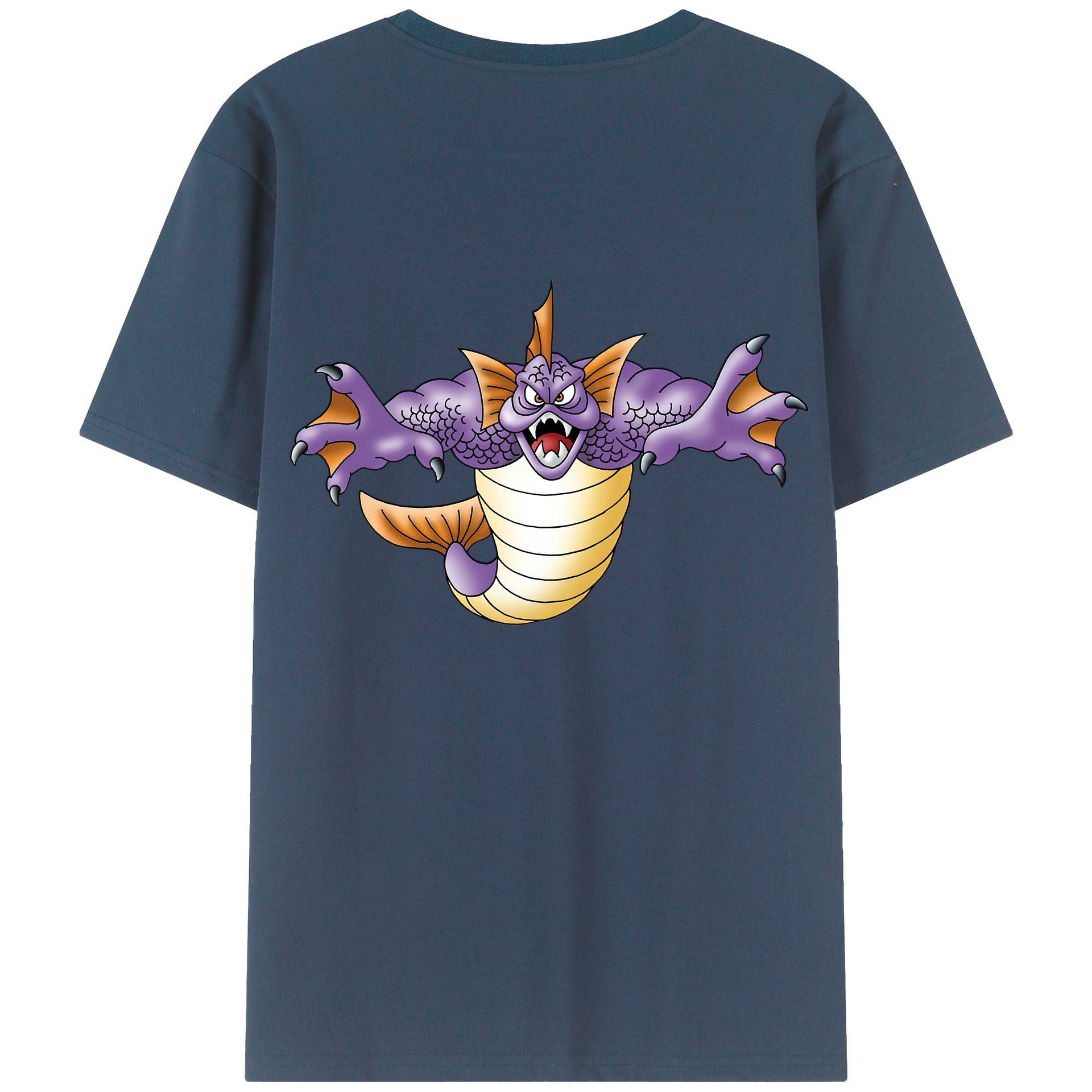 （画像用） ドラゴンクエスト Doragon Kuesuto Dragon Quest 綿100％半袖Tシャツ（背面プリント）