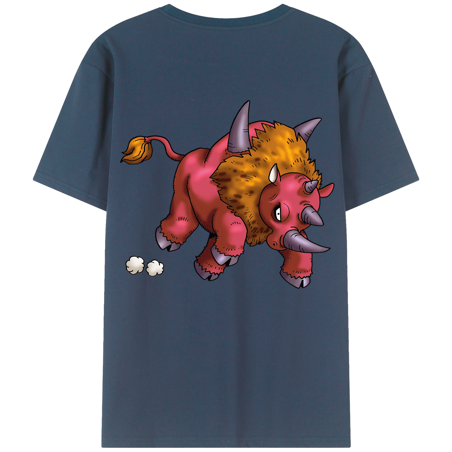 （画像用） ドラゴンクエスト Doragon Kuesuto Dragon Quest 綿100％半袖Tシャツ（背面プリント）