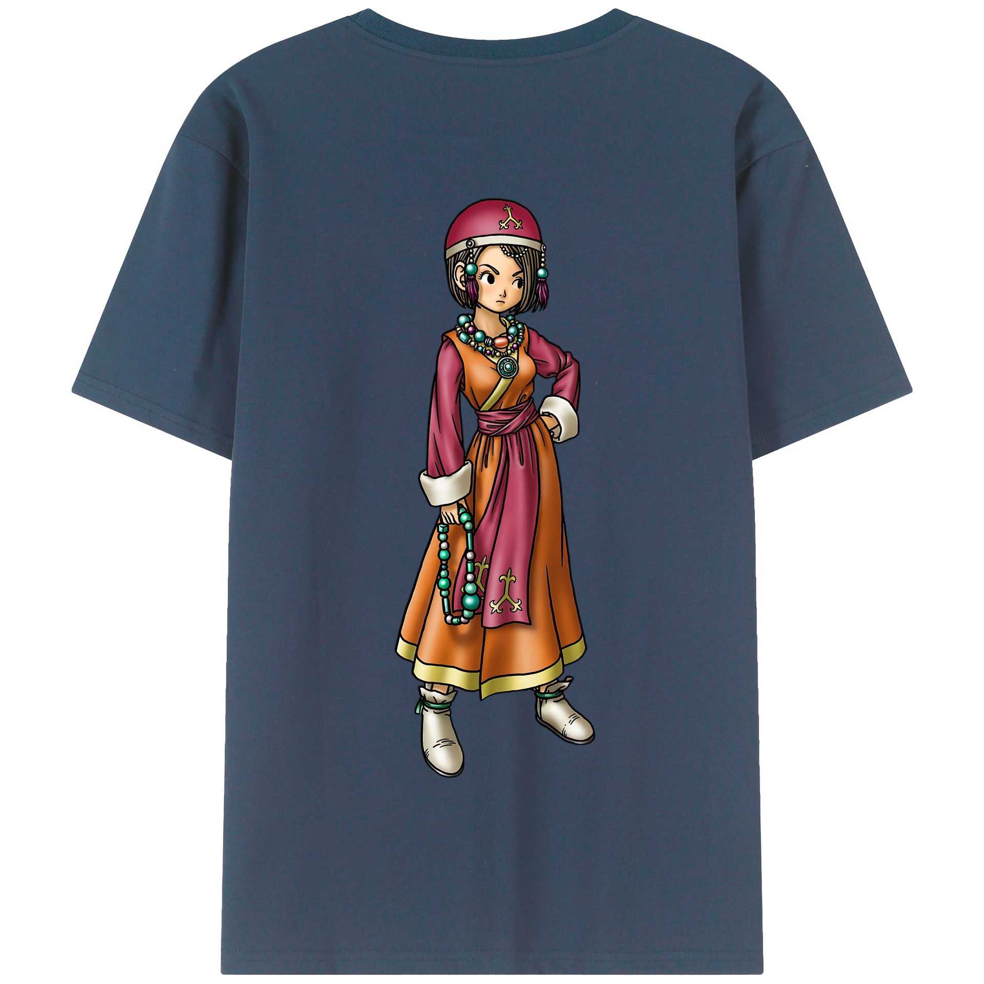 （画像用） ドラゴンクエスト Doragon Kuesuto Dragon Quest 綿100％半袖Tシャツ（背面プリント）