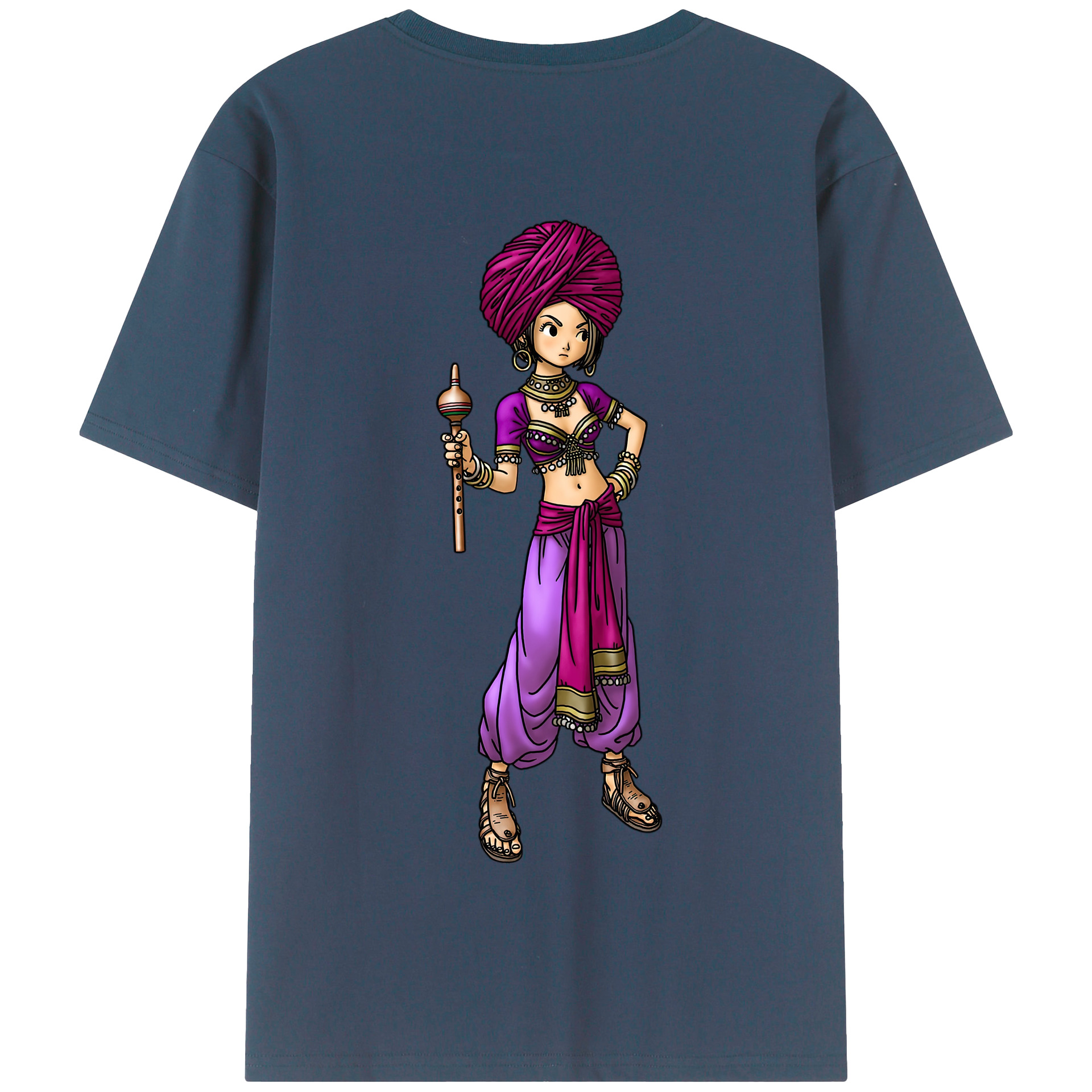 （画像用） ドラゴンクエスト Doragon Kuesuto Dragon Quest 綿100％半袖Tシャツ（背面プリント）