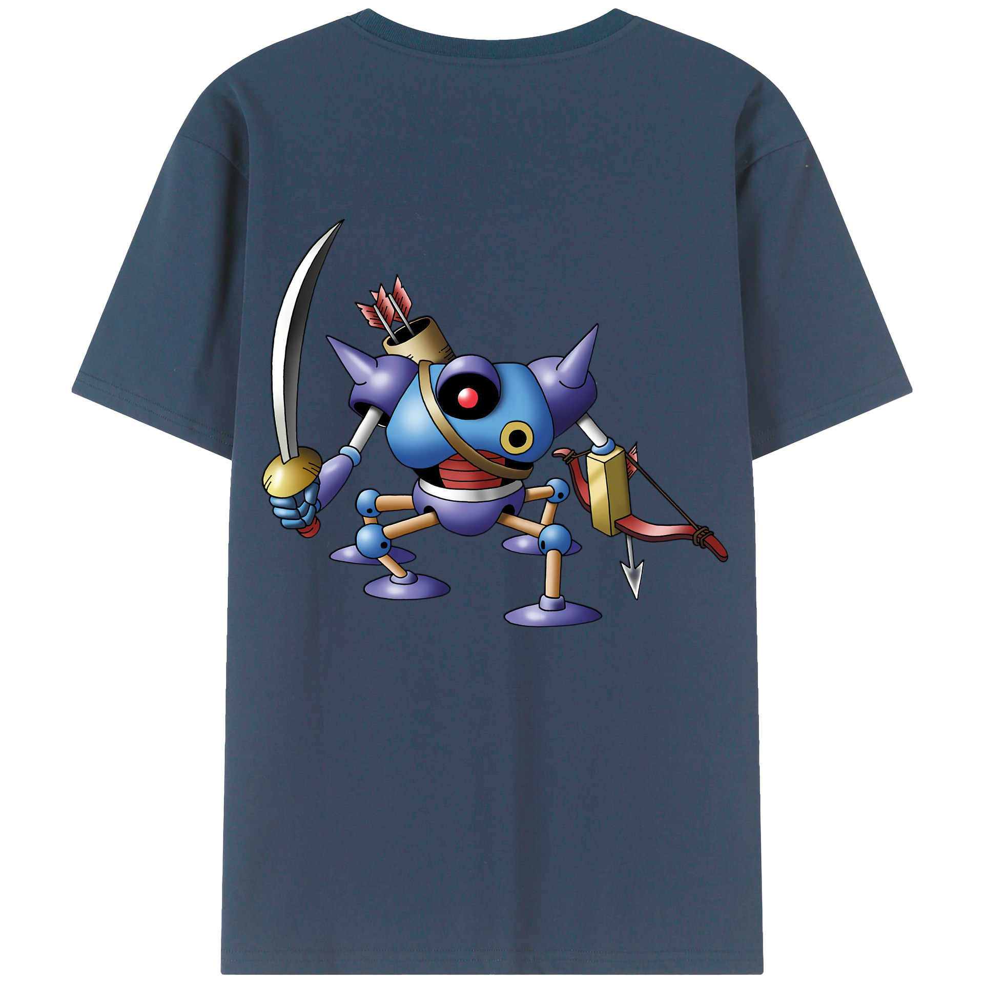 （画像用） ドラゴンクエスト Doragon Kuesuto Dragon Quest 綿100％半袖Tシャツ（背面プリント）