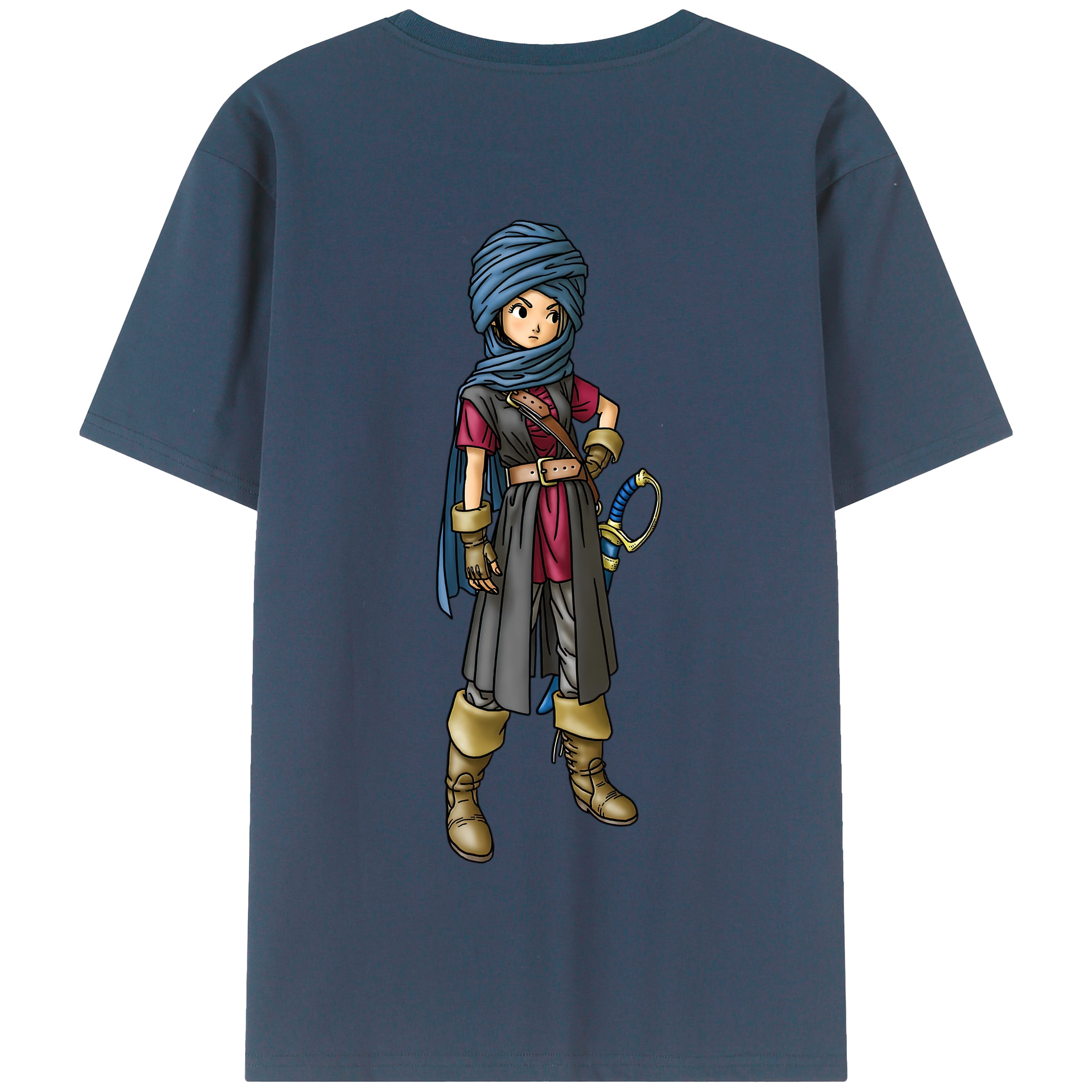 （画像用） ドラゴンクエスト Doragon Kuesuto Dragon Quest 綿100％半袖Tシャツ（背面プリント）