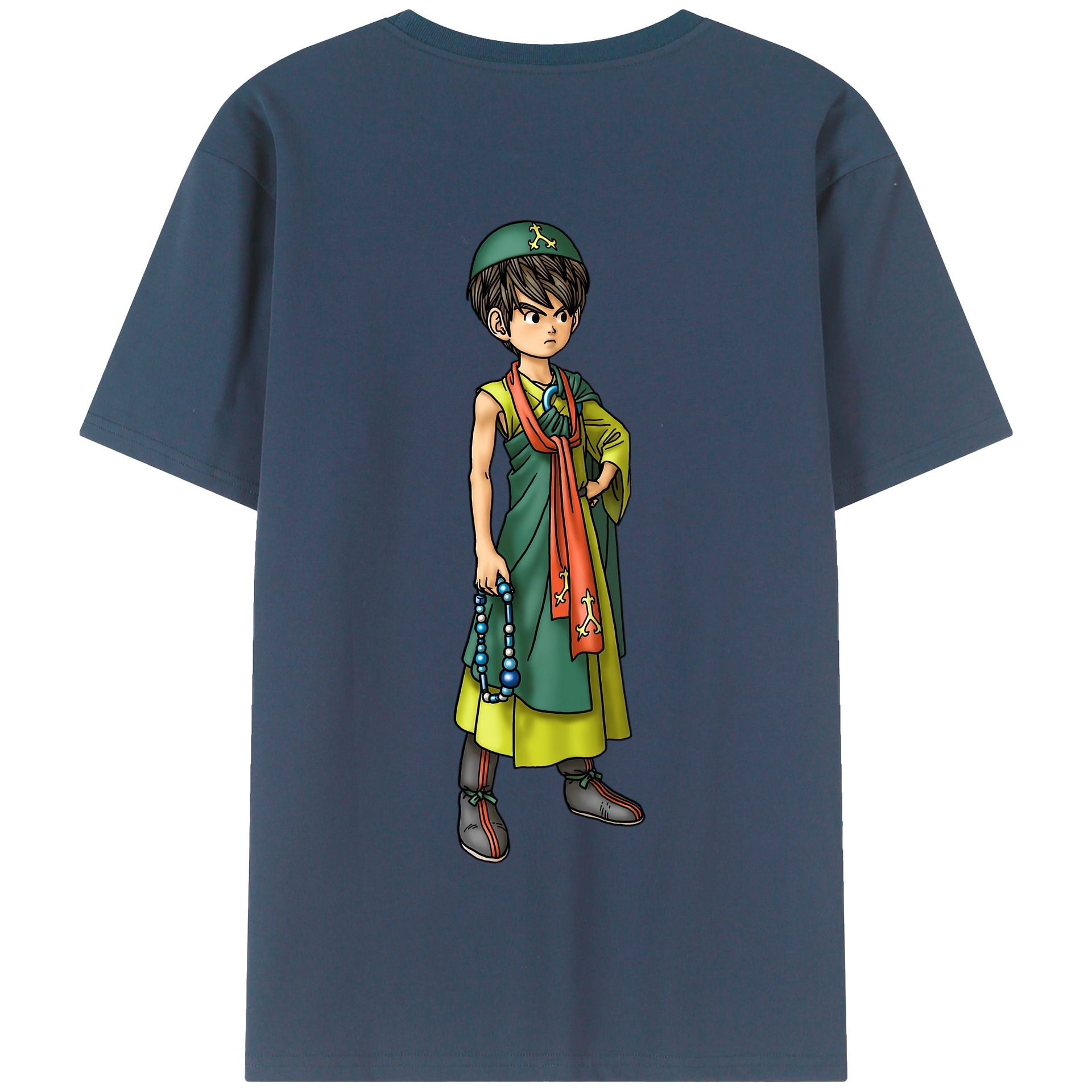 （画像用） ドラゴンクエスト Doragon Kuesuto Dragon Quest 綿100％半袖Tシャツ（背面プリント）