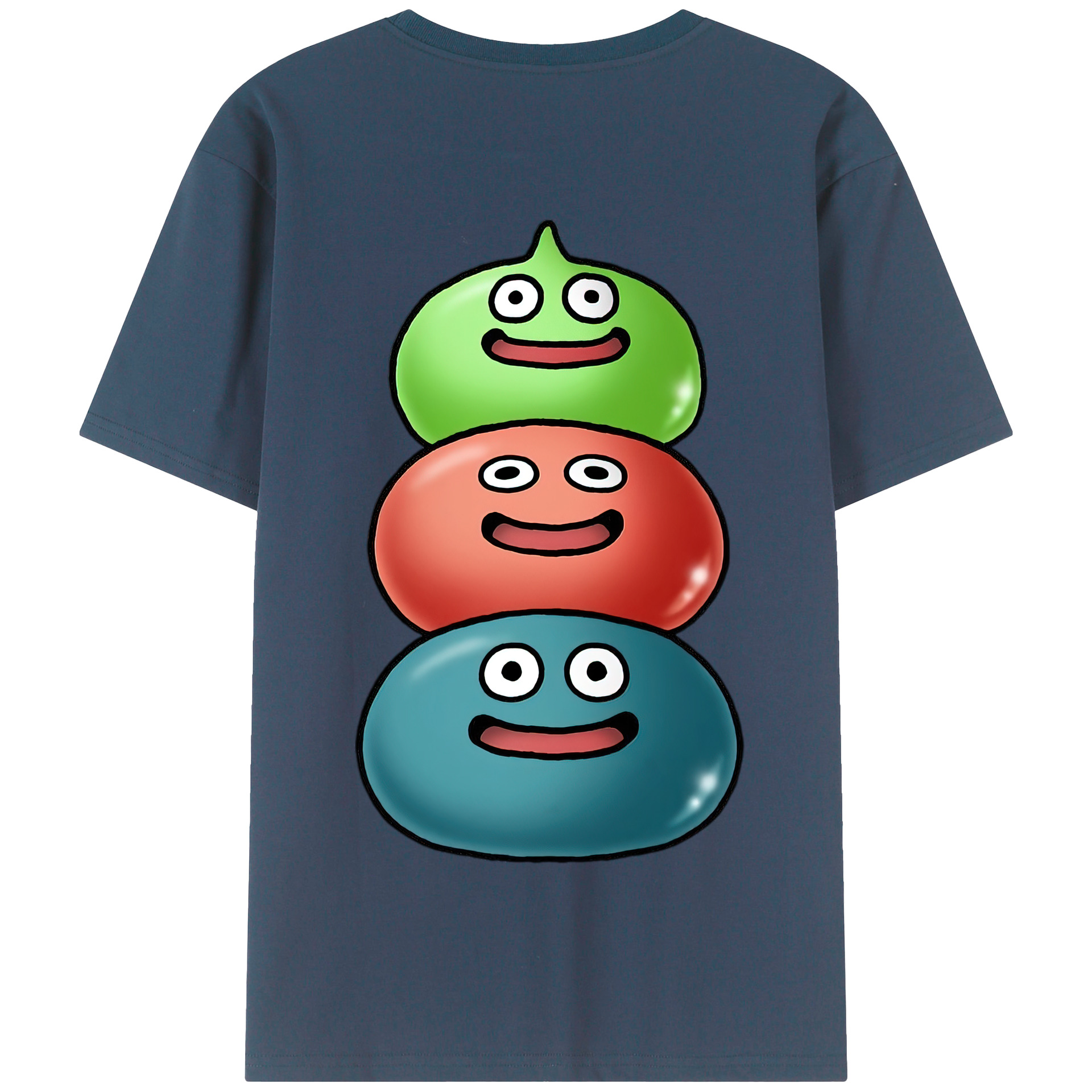 （画像用） ドラゴンクエスト Doragon Kuesuto Dragon Quest 綿100％半袖Tシャツ（背面プリント）