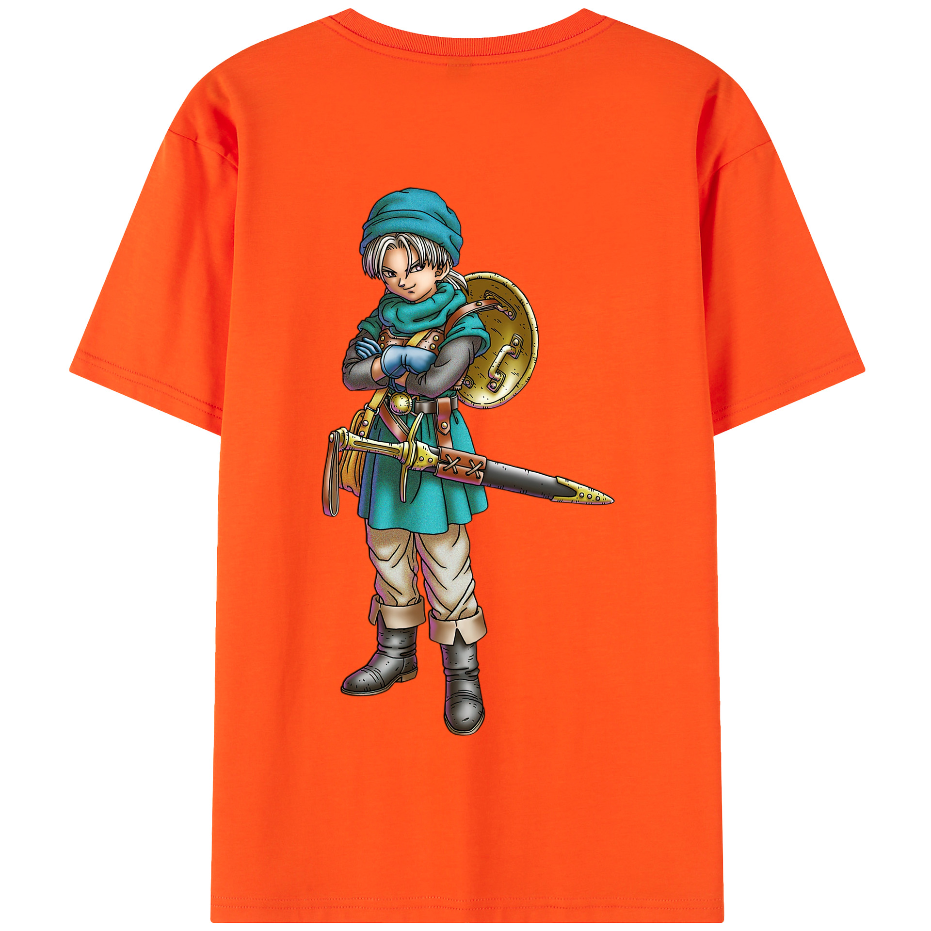 （画像用） ドラゴンクエスト Doragon Kuesuto Dragon Quest 綿100％半袖Tシャツ（背面プリント）