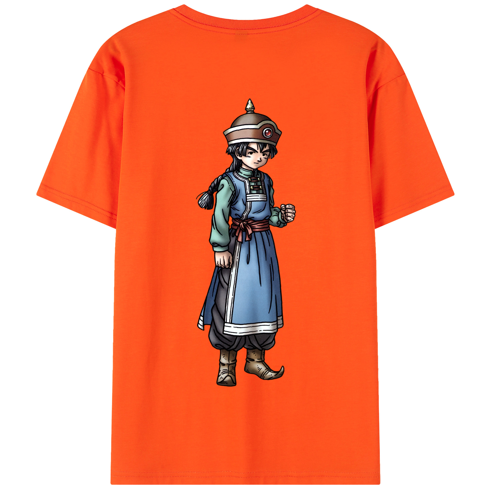（画像用） ドラゴンクエスト Doragon Kuesuto Dragon Quest 綿100％半袖Tシャツ（背面プリント）