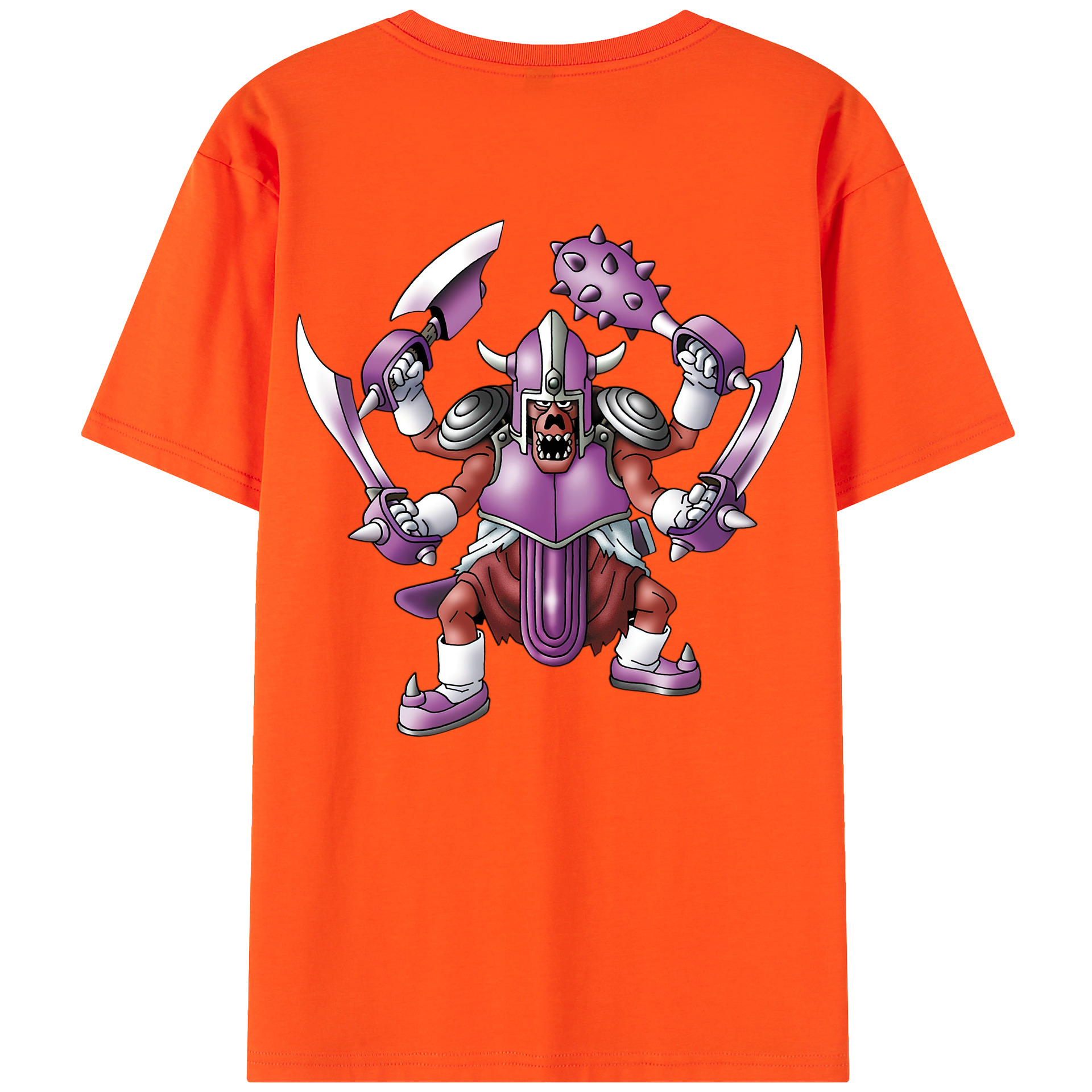 （画像用） ドラゴンクエスト Doragon Kuesuto Dragon Quest 綿100％半袖Tシャツ（背面プリント）