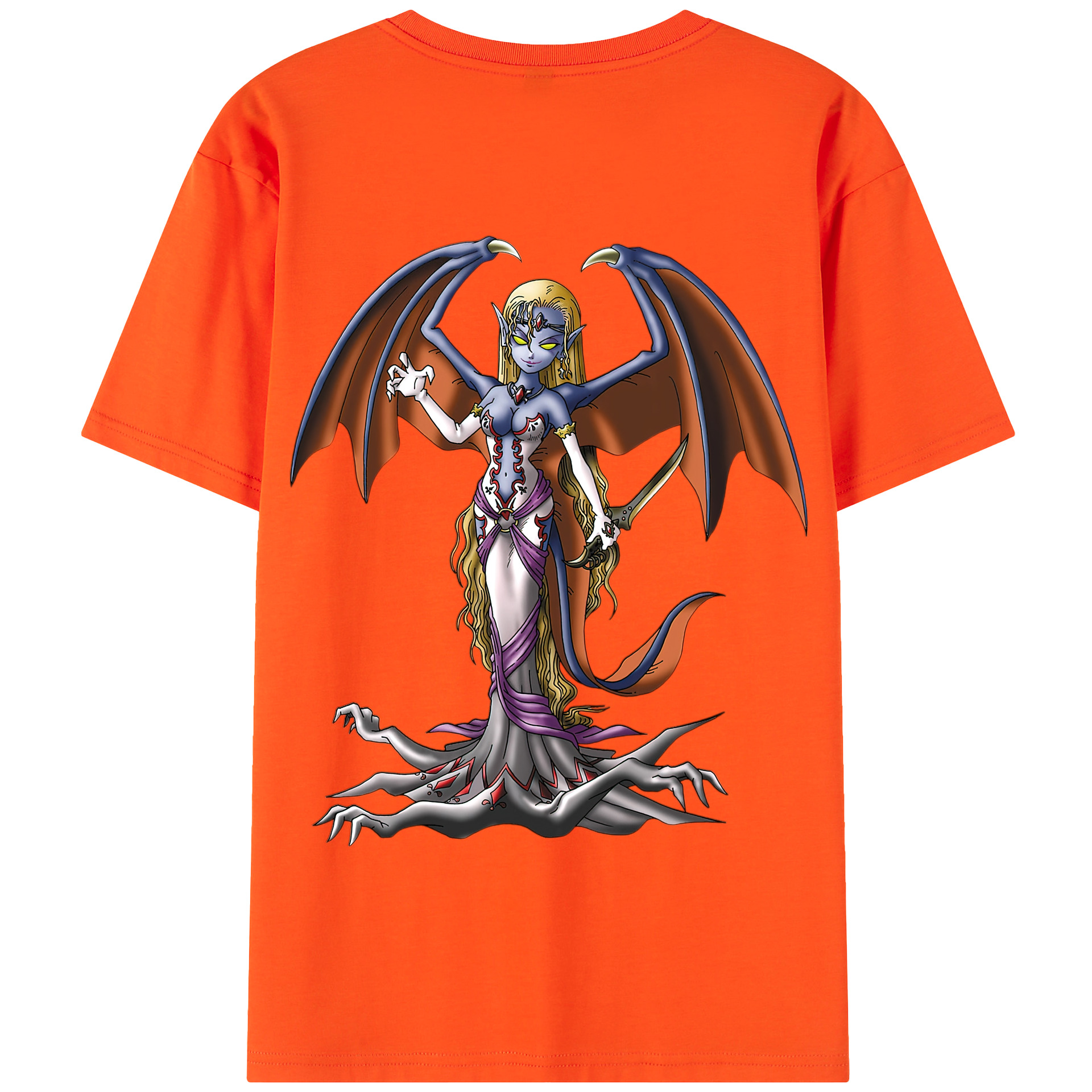 （画像用） ドラゴンクエスト Doragon Kuesuto Dragon Quest 綿100％半袖Tシャツ（背面プリント）