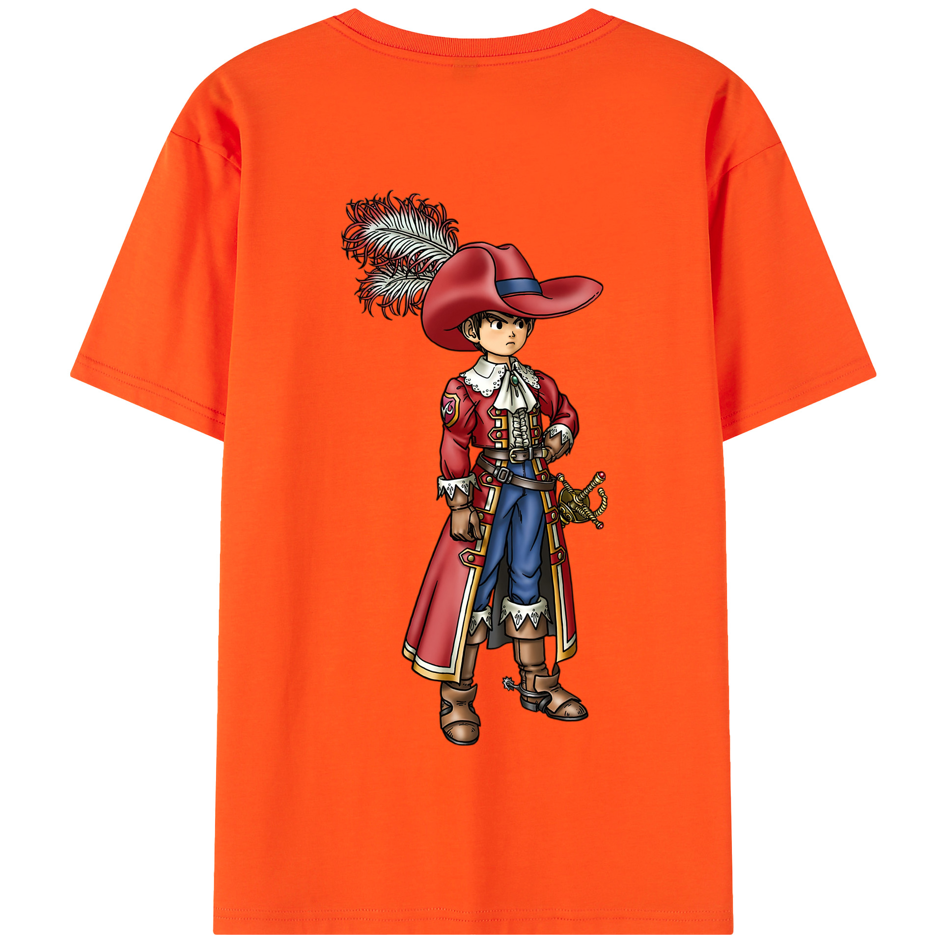 （画像用） ドラゴンクエスト Doragon Kuesuto Dragon Quest 綿100％半袖Tシャツ（背面プリント）