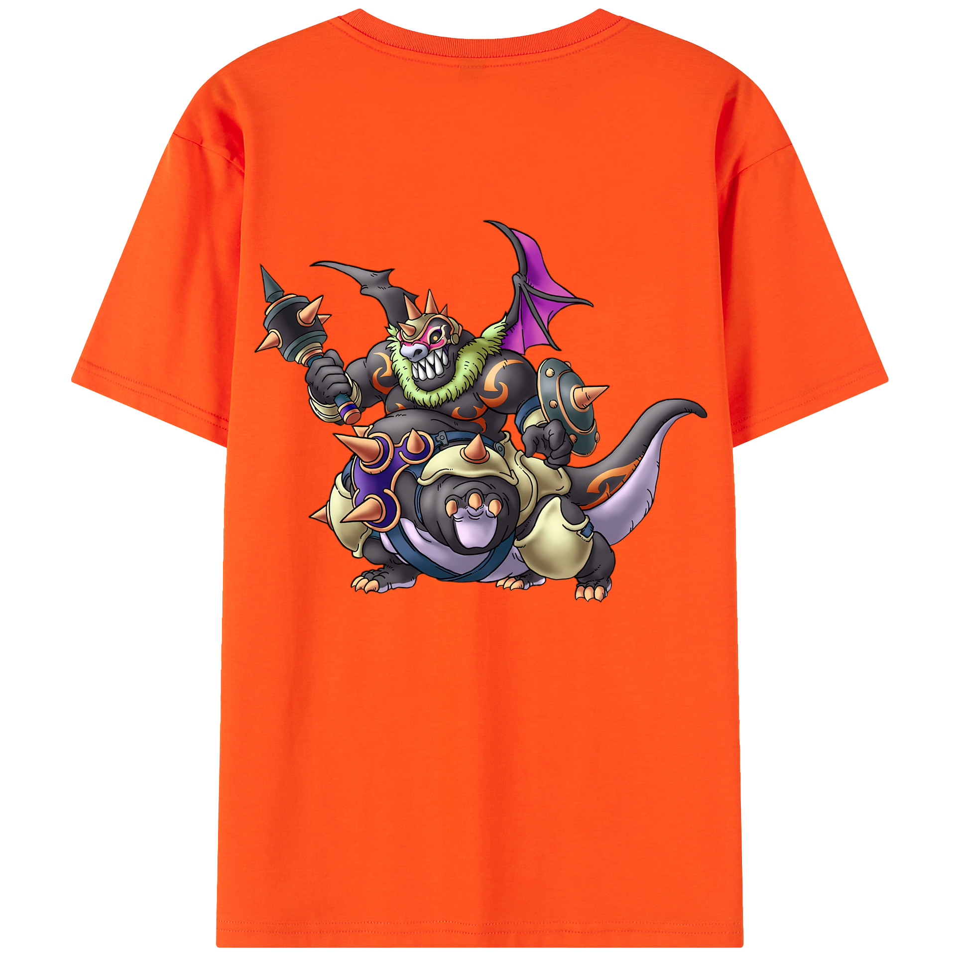 （画像用） ドラゴンクエスト Doragon Kuesuto Dragon Quest 綿100％半袖Tシャツ（背面プリント）