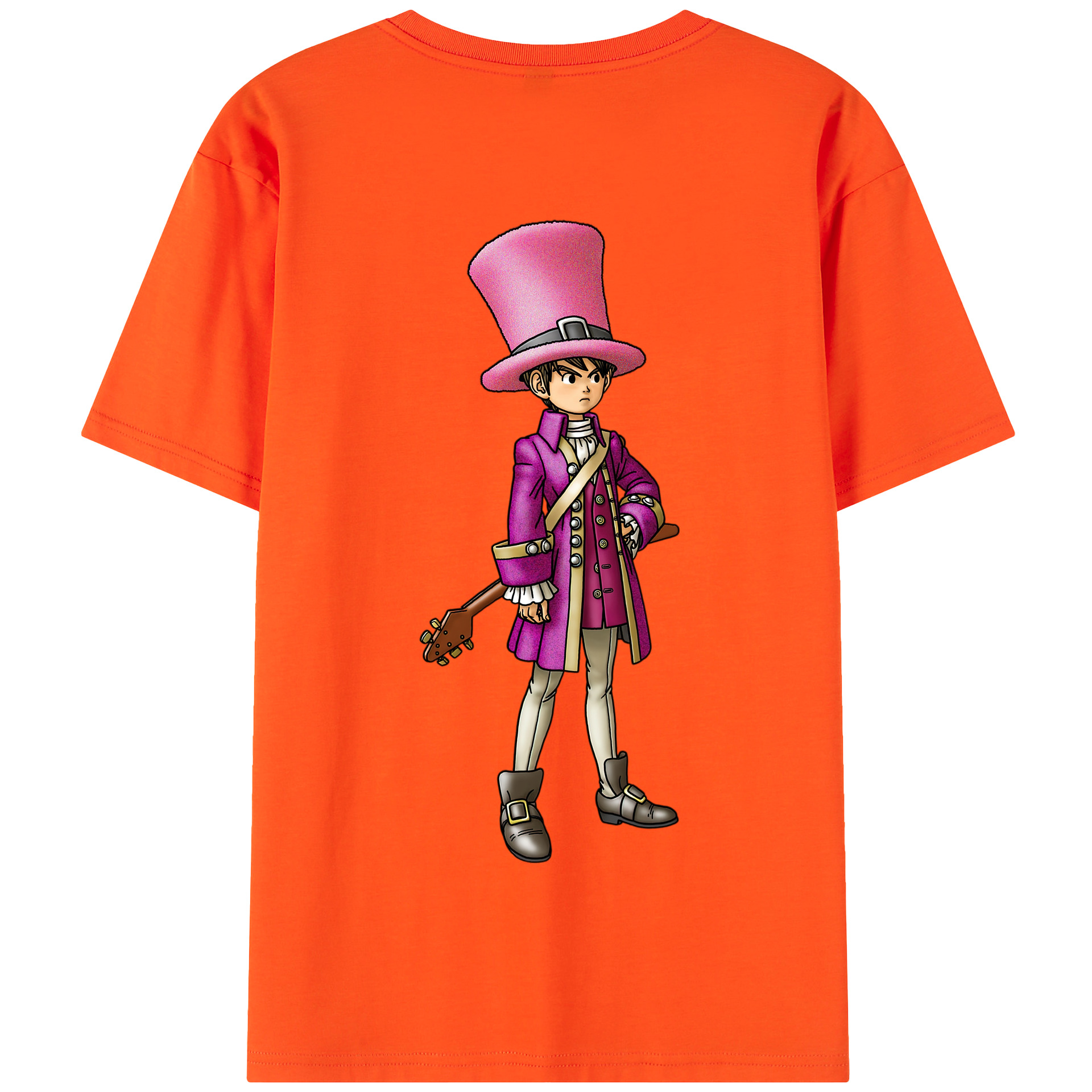 （画像用） ドラゴンクエスト Doragon Kuesuto Dragon Quest 綿100％半袖Tシャツ（背面プリント）