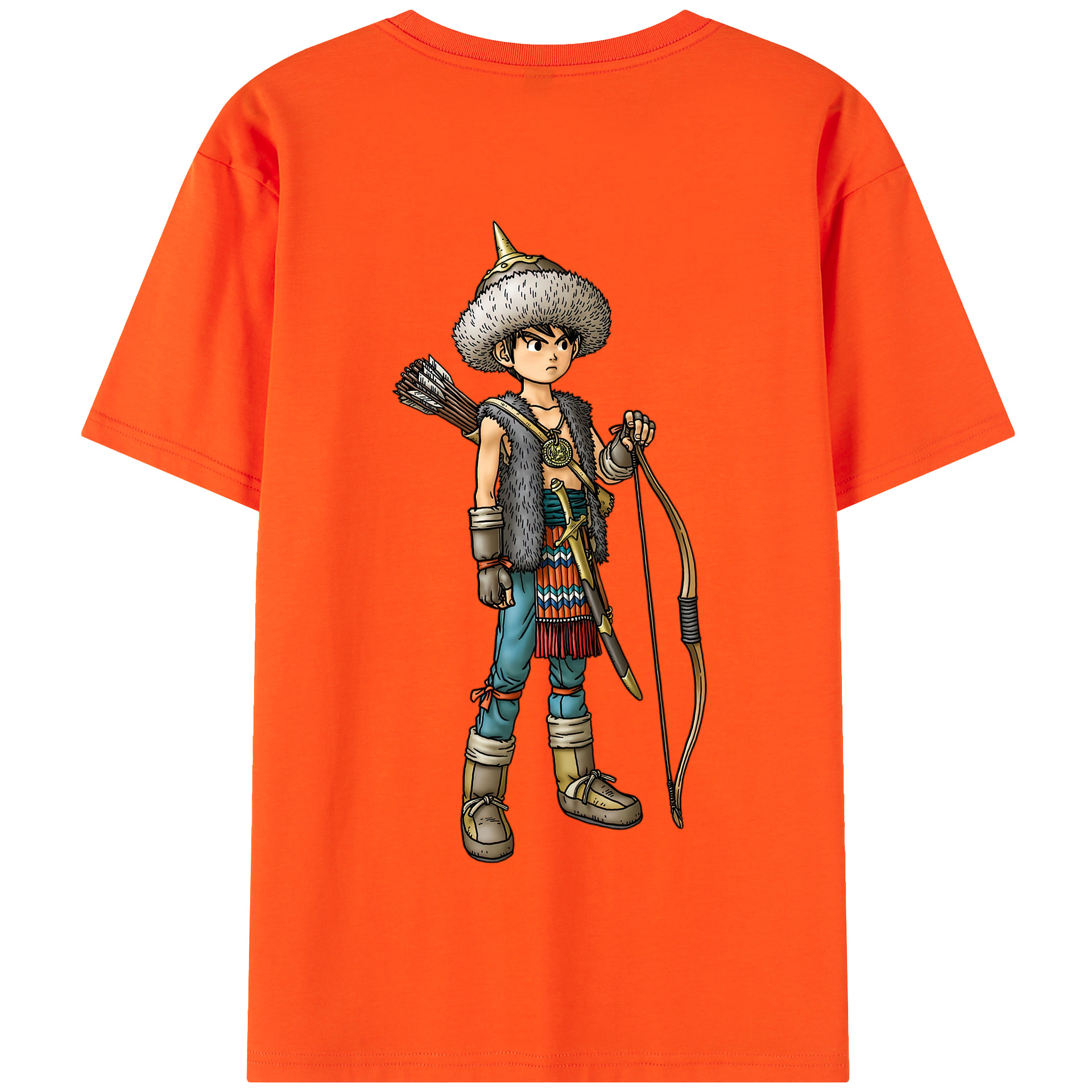 （画像用） ドラゴンクエスト Doragon Kuesuto Dragon Quest 綿100％半袖Tシャツ（背面プリント）