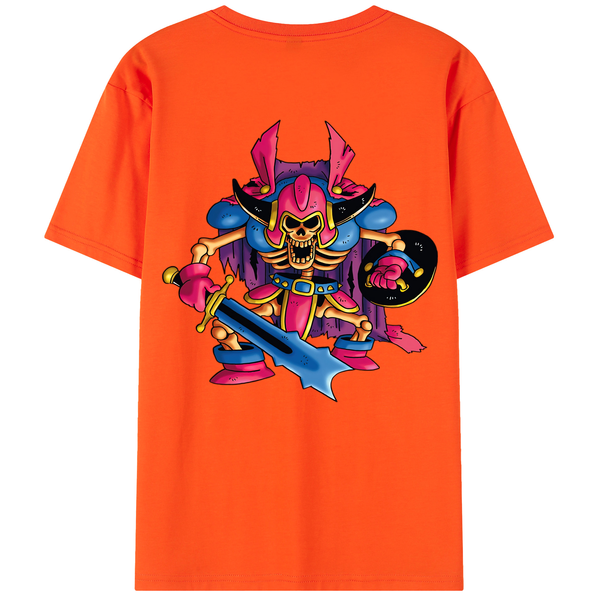 （画像用） ドラゴンクエスト Doragon Kuesuto Dragon Quest 綿100％半袖Tシャツ（背面プリント）