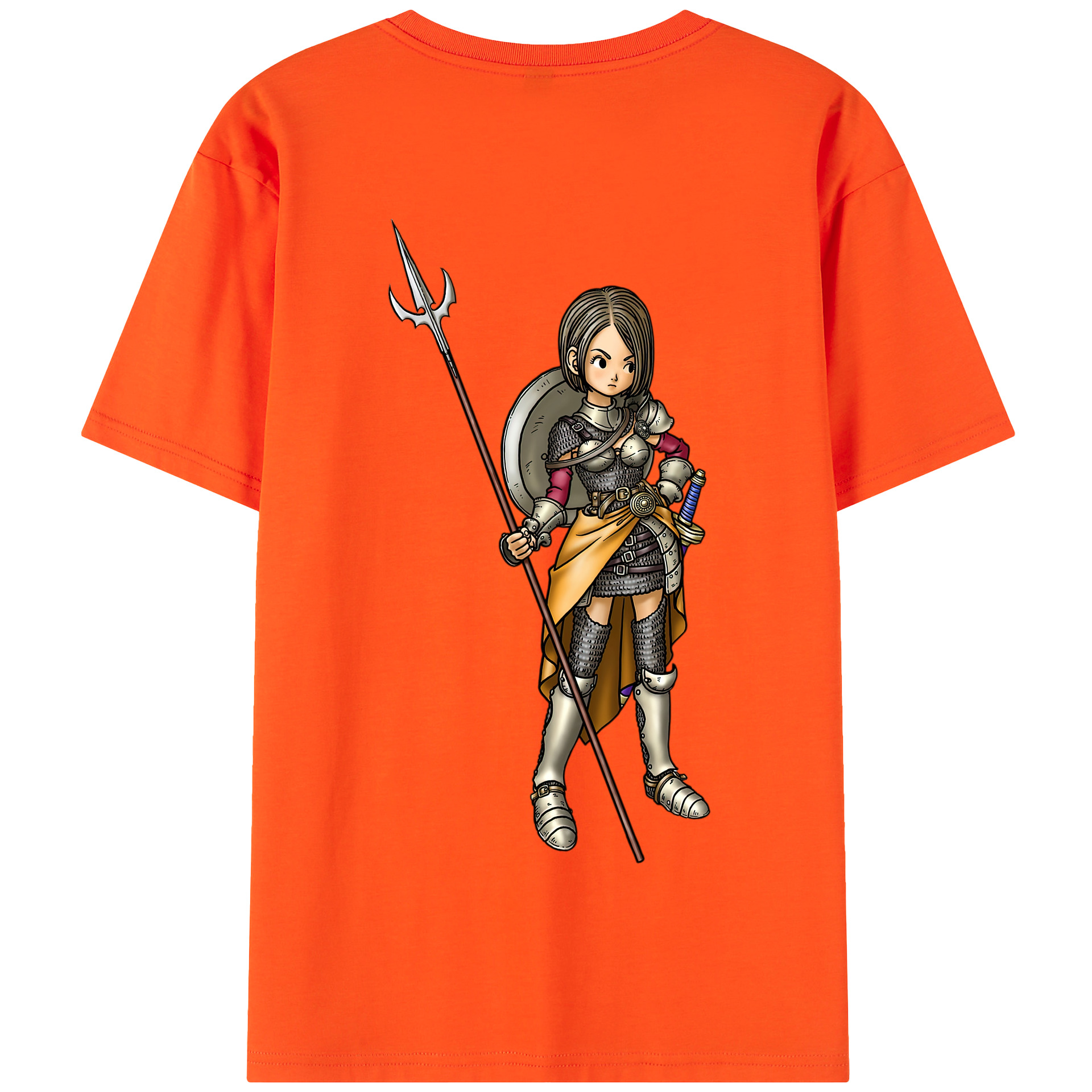 （画像用） ドラゴンクエスト Doragon Kuesuto Dragon Quest 綿100％半袖Tシャツ（背面プリント）