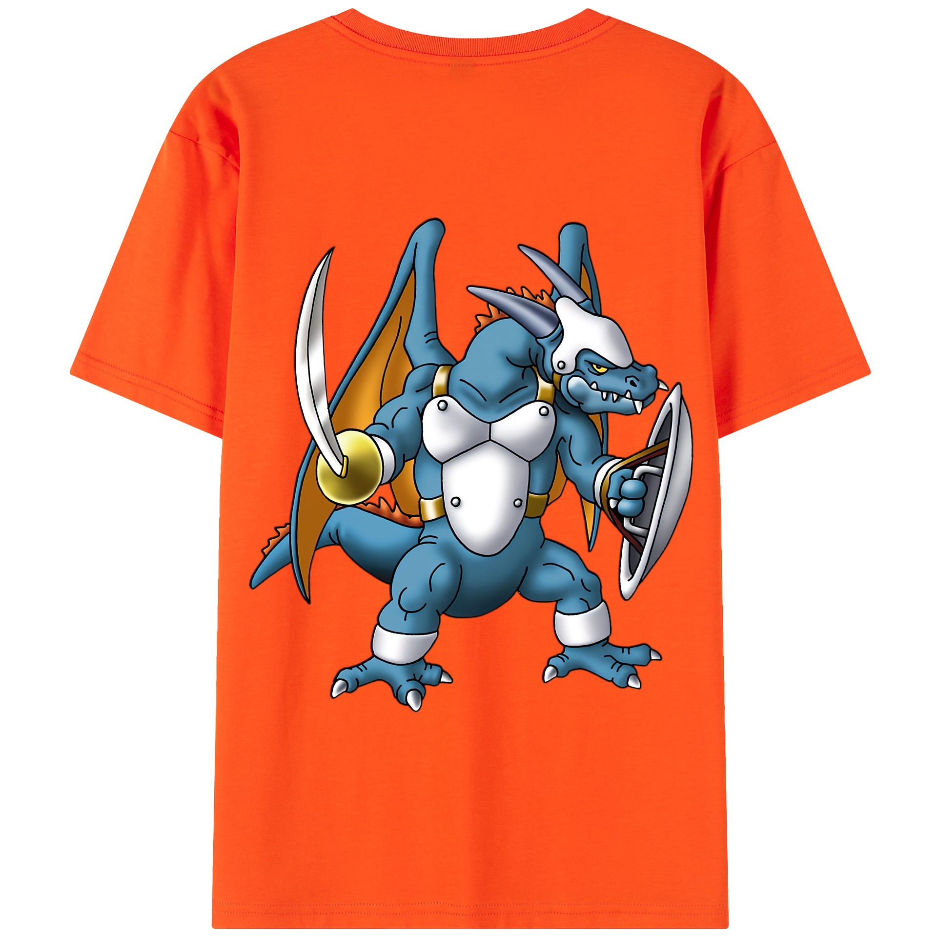 （画像用） ドラゴンクエスト Doragon Kuesuto Dragon Quest 綿100％半袖Tシャツ（背面プリント）