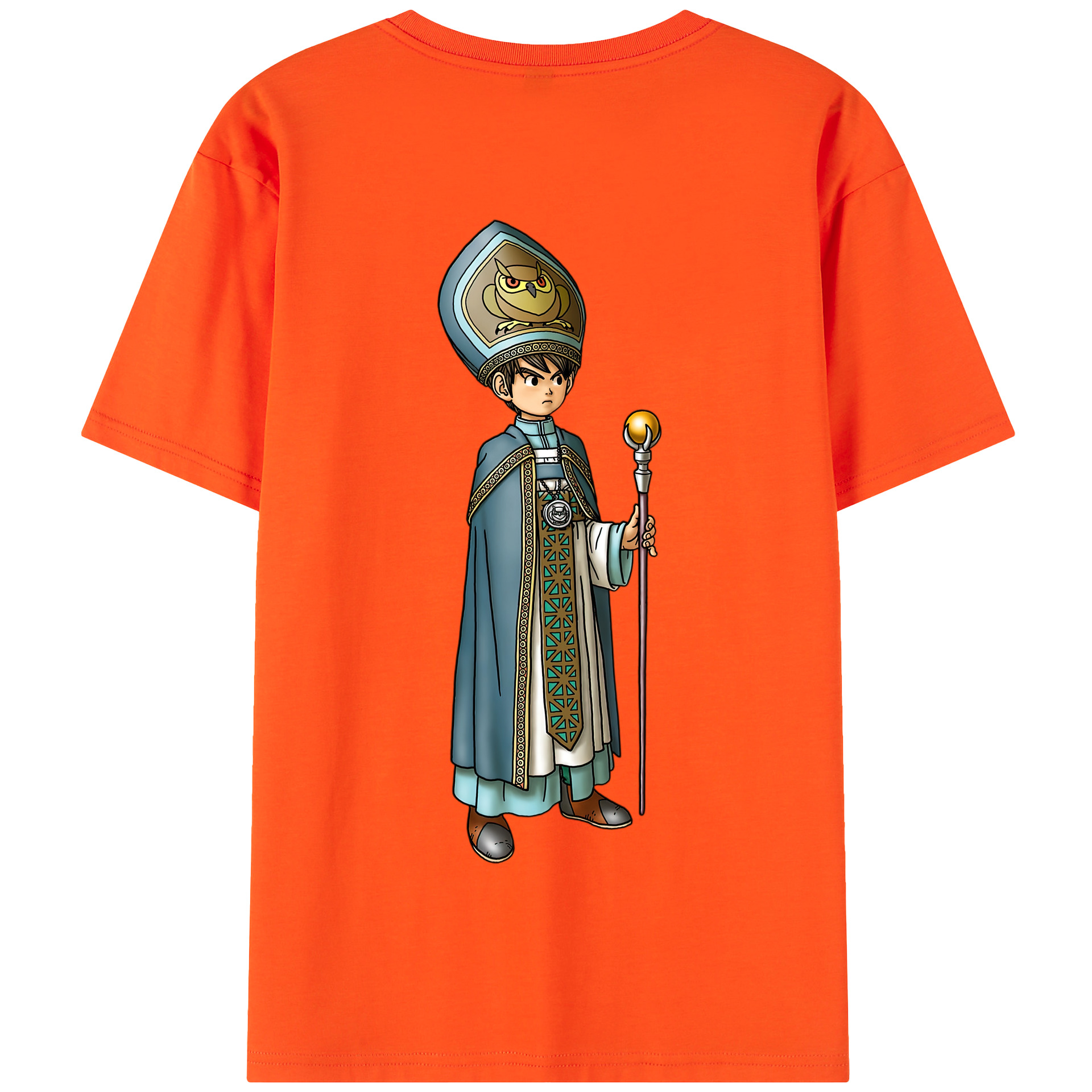 （画像用） ドラゴンクエスト Doragon Kuesuto Dragon Quest 綿100％半袖Tシャツ（背面プリント）
