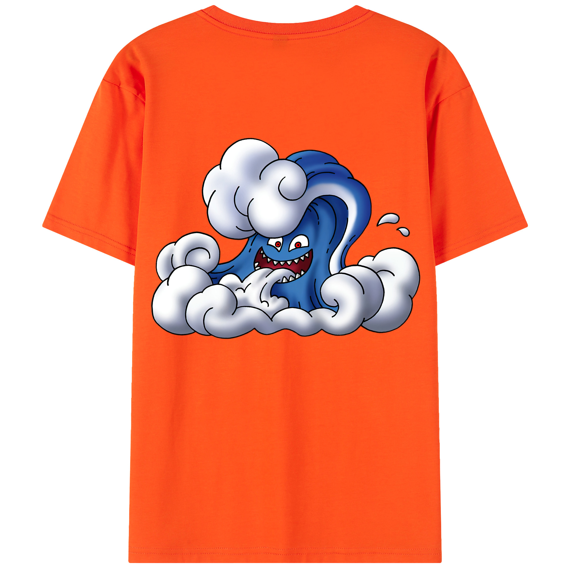 （画像用） ドラゴンクエスト Doragon Kuesuto Dragon Quest 綿100％半袖Tシャツ（背面プリント）