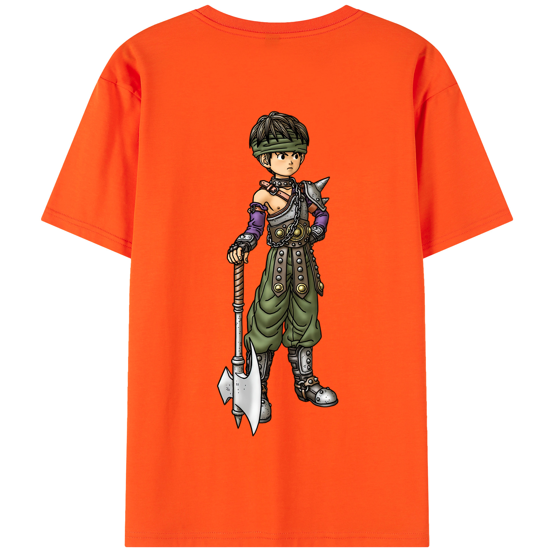（画像用） ドラゴンクエスト Doragon Kuesuto Dragon Quest 綿100％半袖Tシャツ（背面プリント）