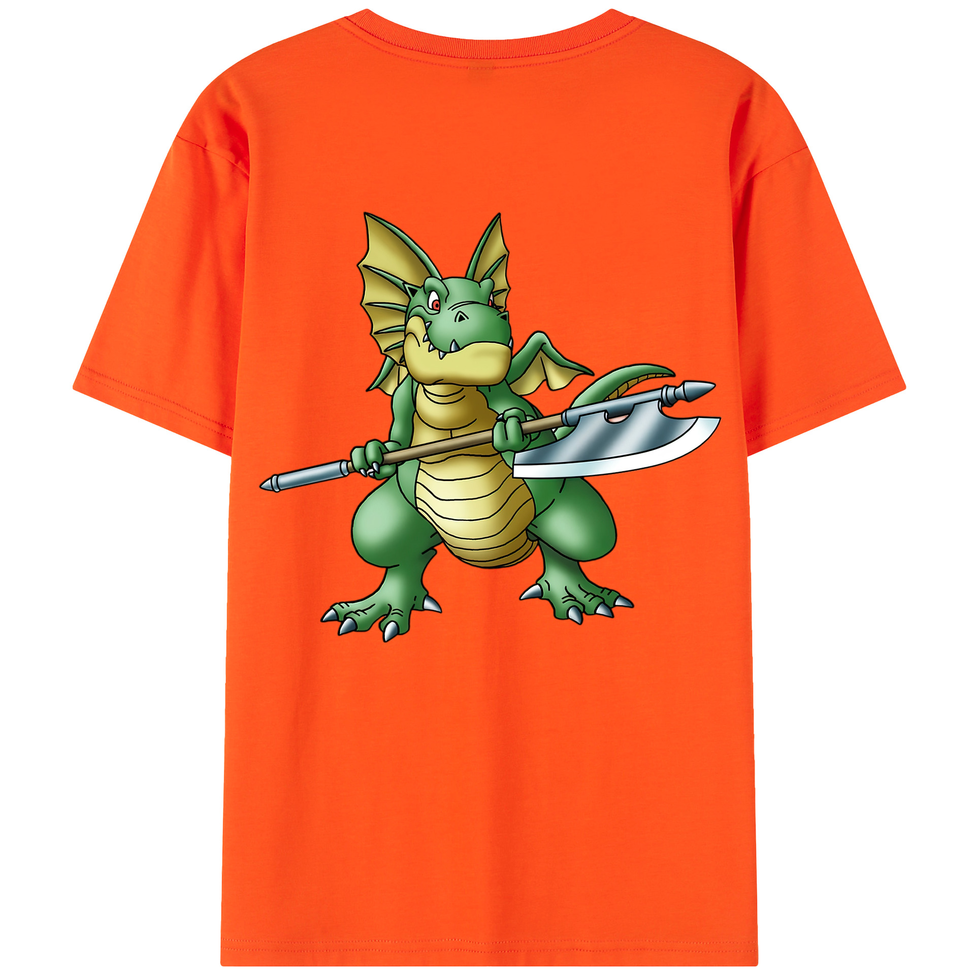（画像用） ドラゴンクエスト Doragon Kuesuto Dragon Quest 綿100％半袖Tシャツ（背面プリント）