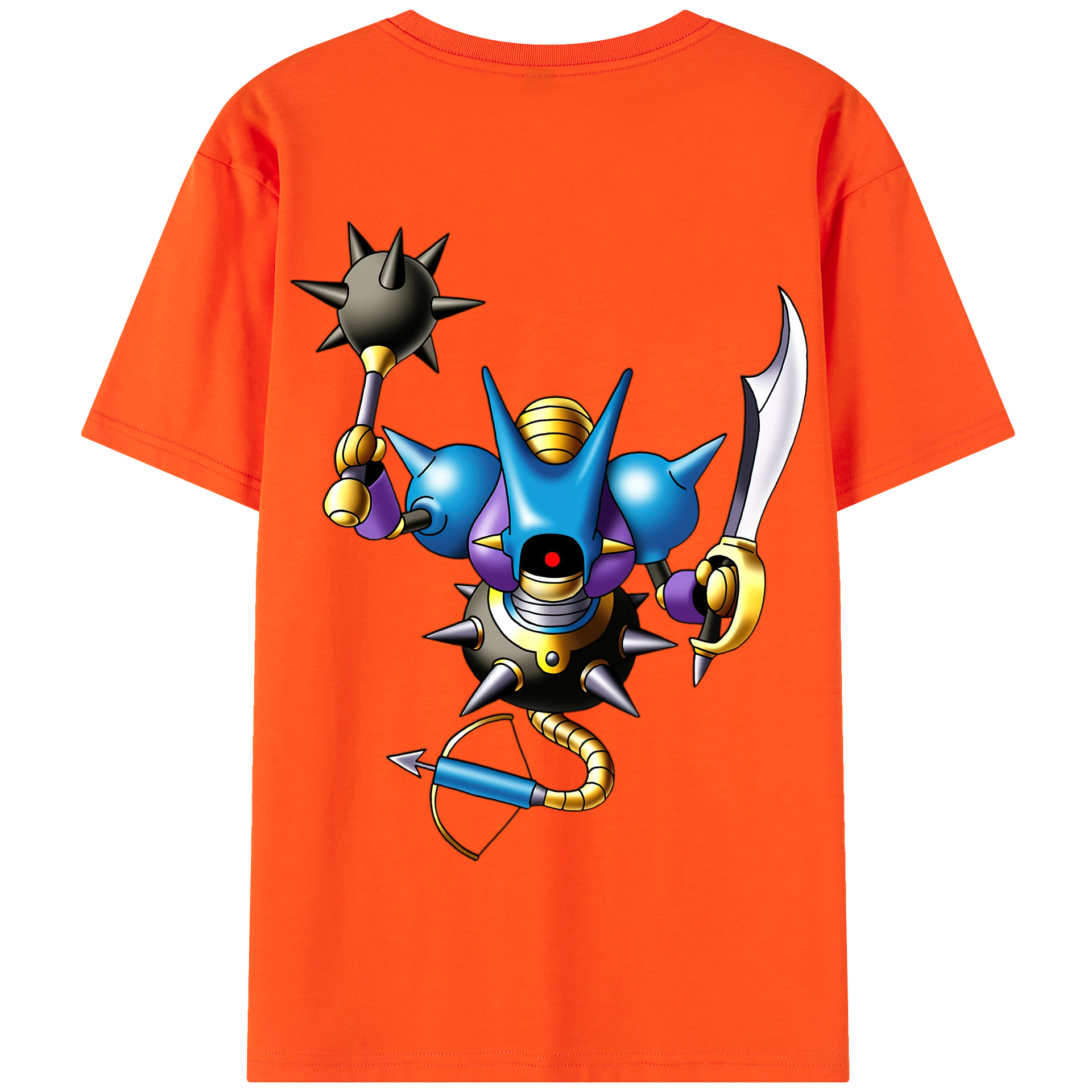 （画像用） ドラゴンクエスト Doragon Kuesuto Dragon Quest 綿100％半袖Tシャツ（背面プリント）