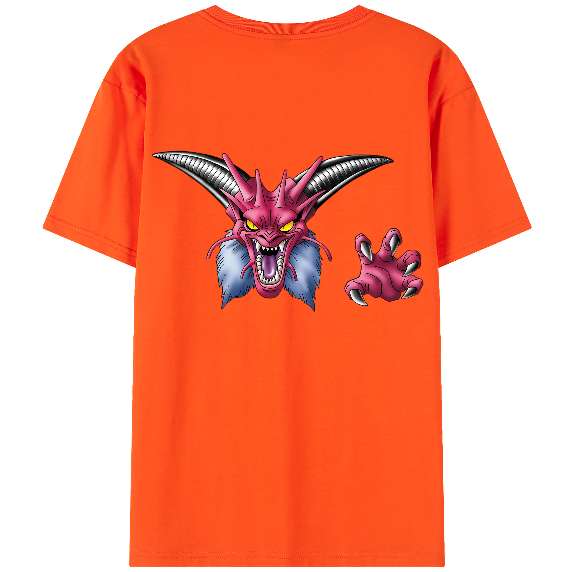 （画像用） ドラゴンクエスト Doragon Kuesuto Dragon Quest 綿100％半袖Tシャツ（背面プリント）
