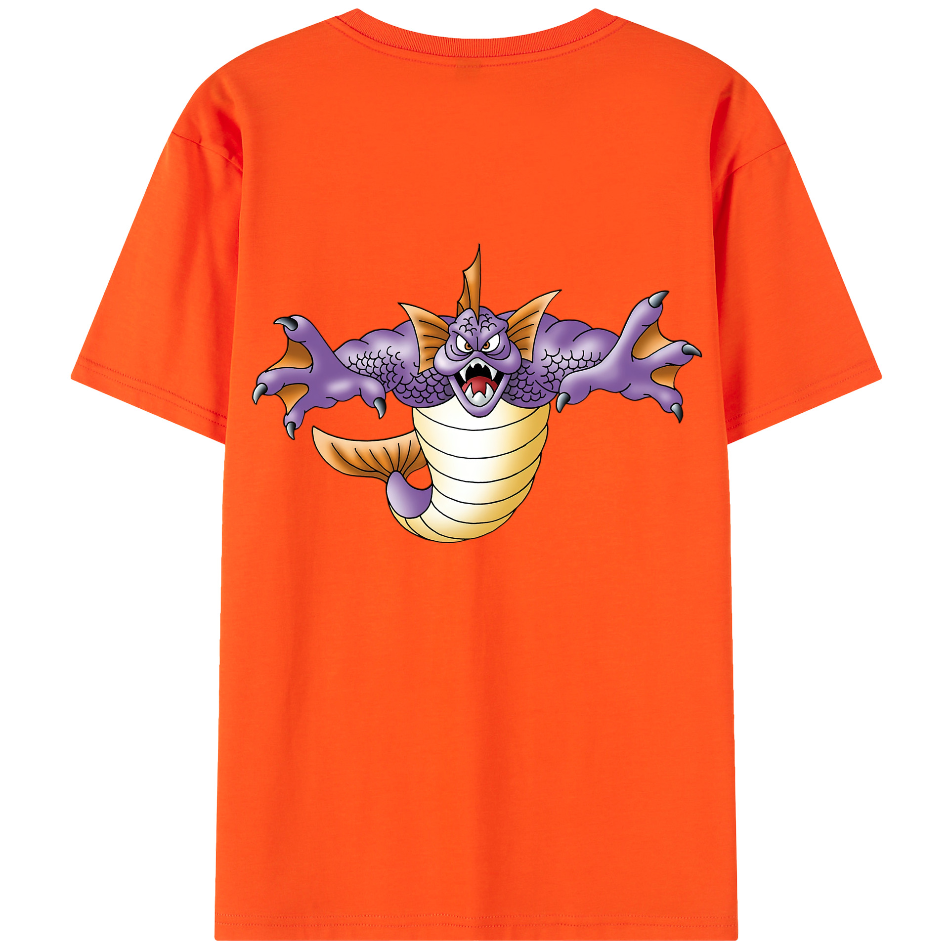 （画像用） ドラゴンクエスト Doragon Kuesuto Dragon Quest 綿100％半袖Tシャツ（背面プリント）