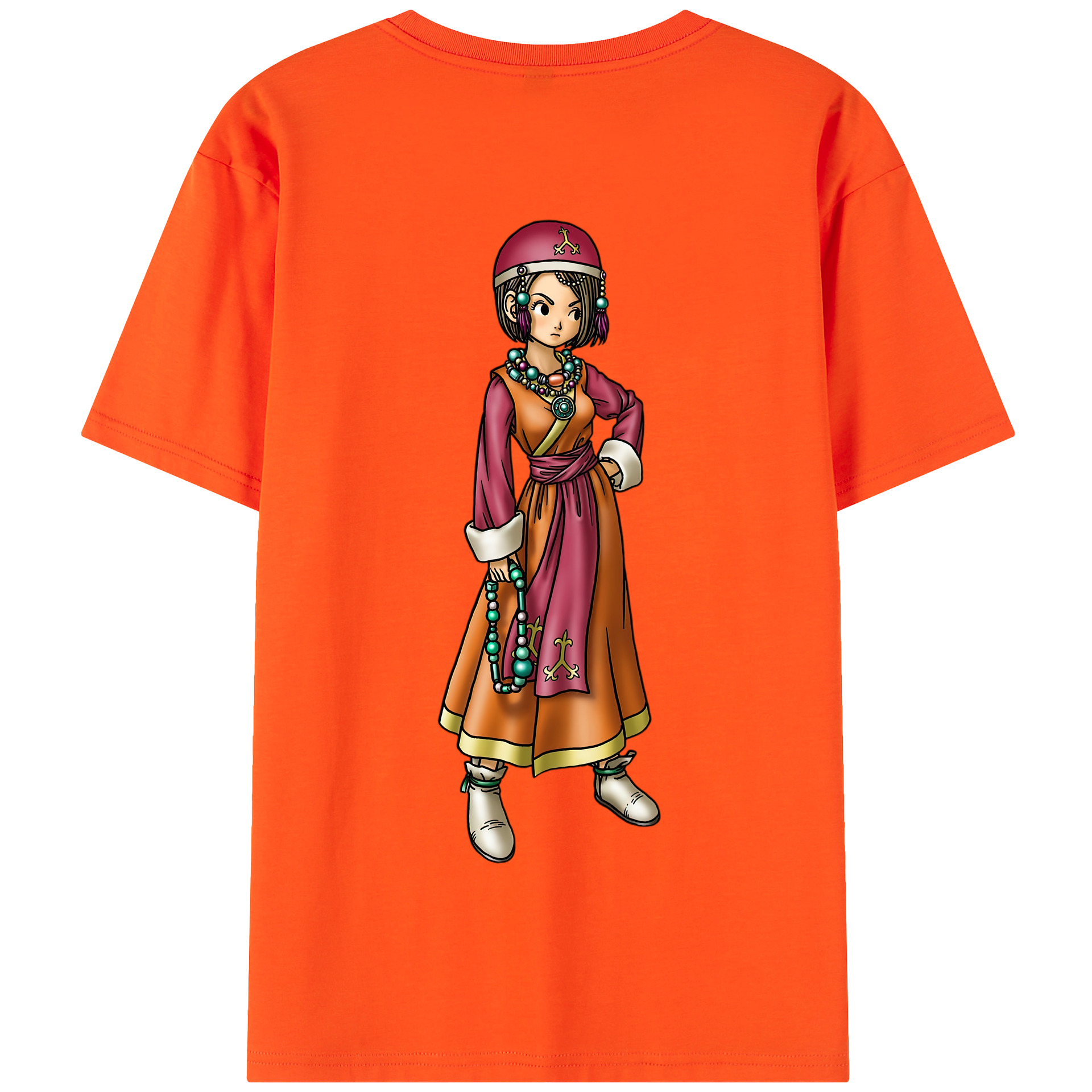 （画像用） ドラゴンクエスト Doragon Kuesuto Dragon Quest 綿100％半袖Tシャツ（背面プリント）