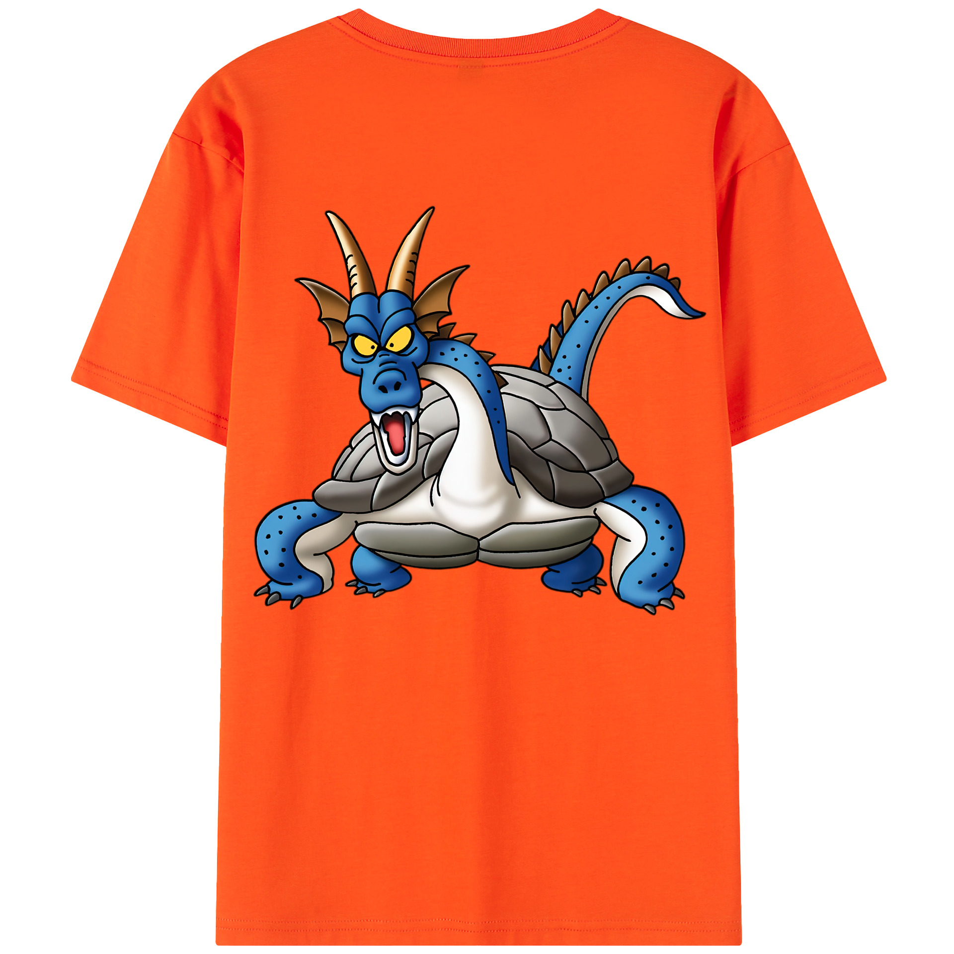（画像用） ドラゴンクエスト Doragon Kuesuto Dragon Quest 綿100％半袖Tシャツ（背面プリント）