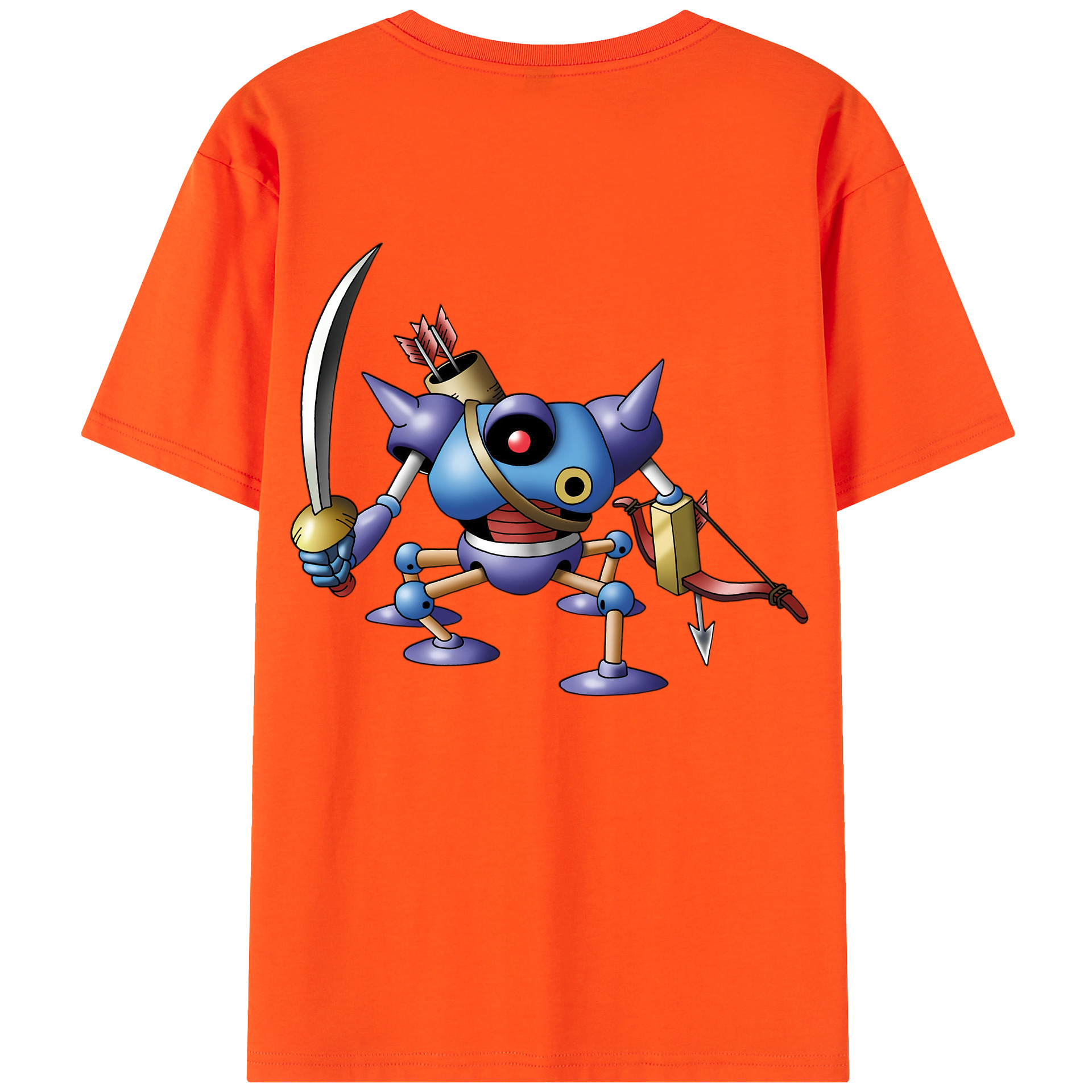 （画像用） ドラゴンクエスト Doragon Kuesuto Dragon Quest 綿100％半袖Tシャツ（背面プリント）
