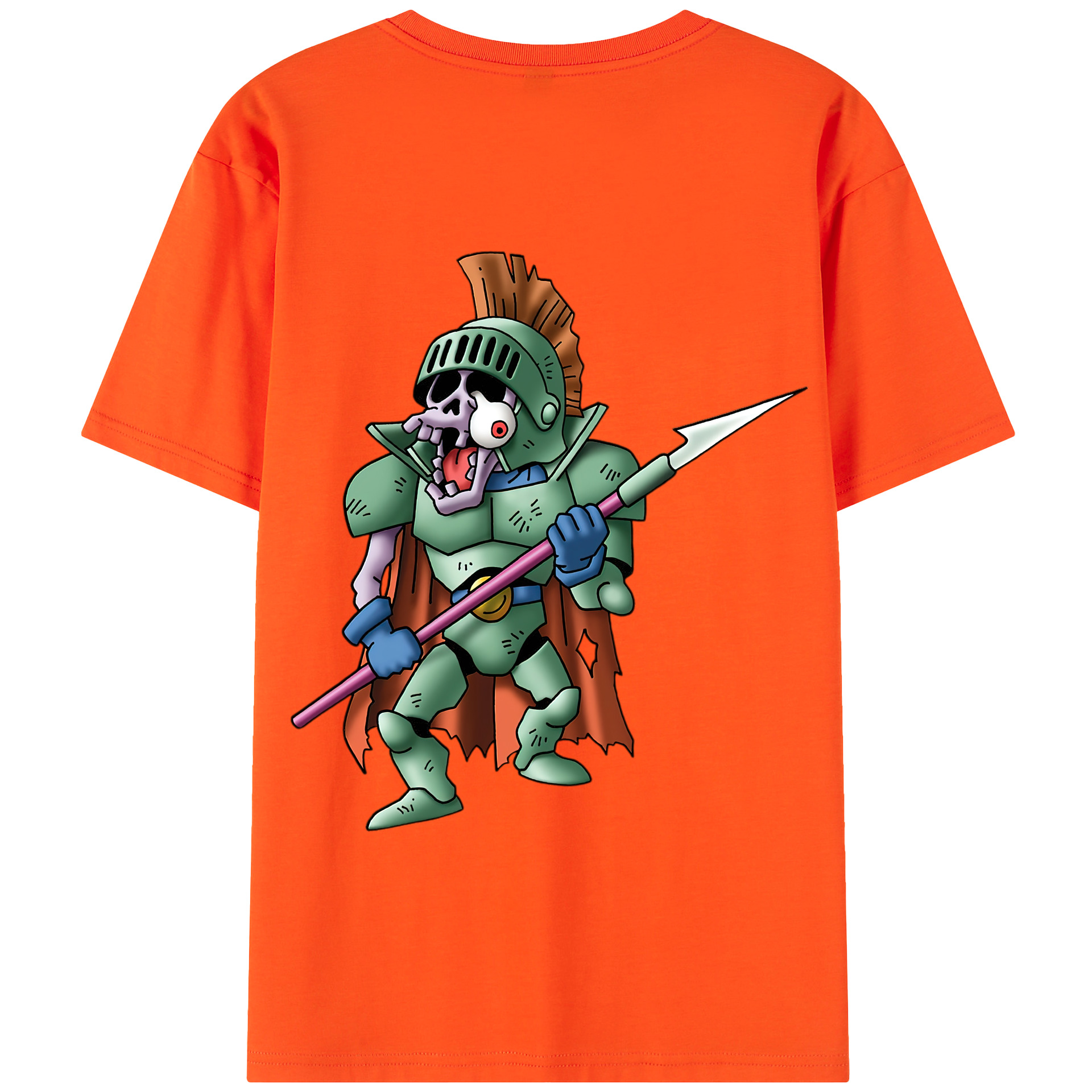 （画像用） ドラゴンクエスト Doragon Kuesuto Dragon Quest 綿100％半袖Tシャツ（背面プリント）