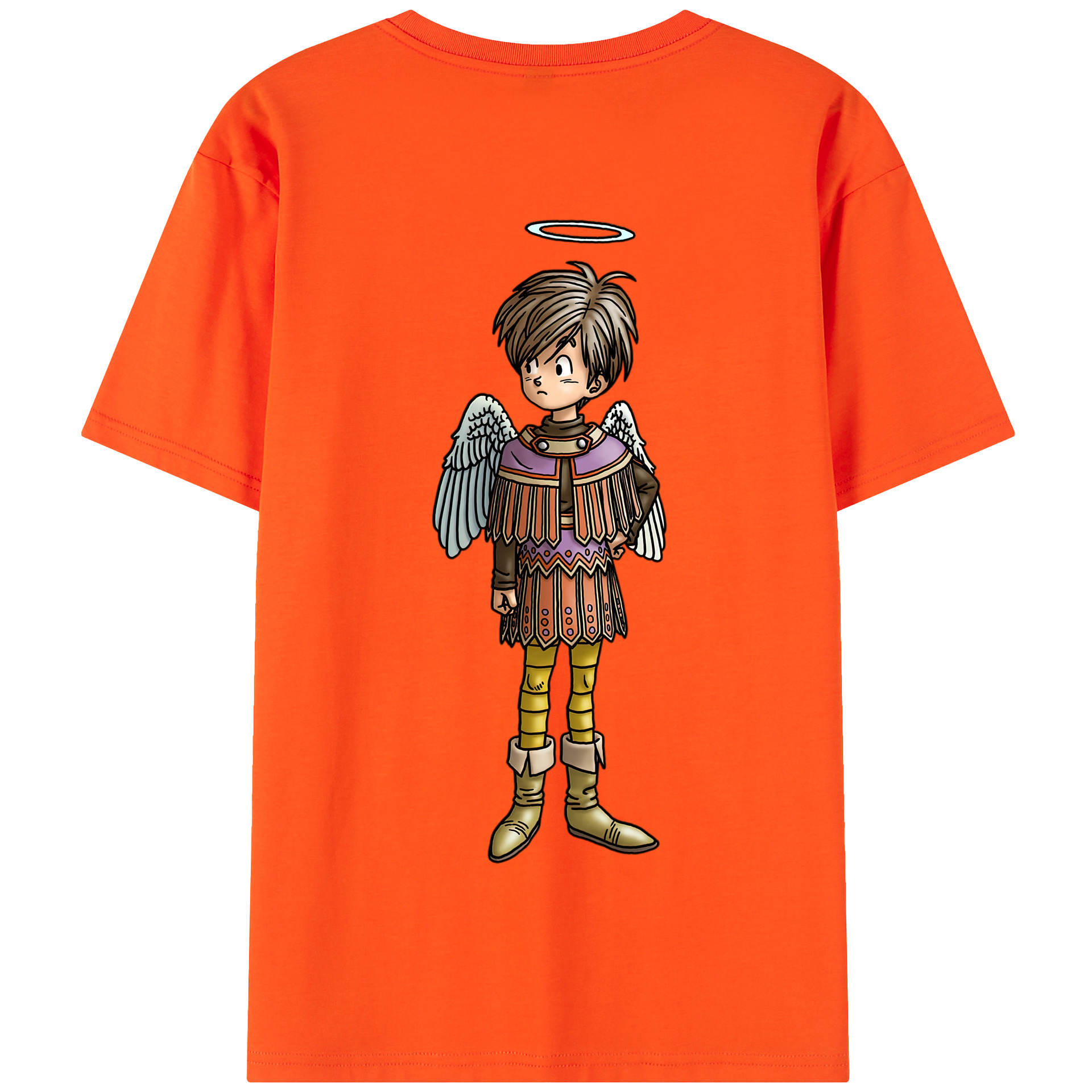 （画像用） ドラゴンクエスト Doragon Kuesuto Dragon Quest 綿100％半袖Tシャツ（背面プリント）
