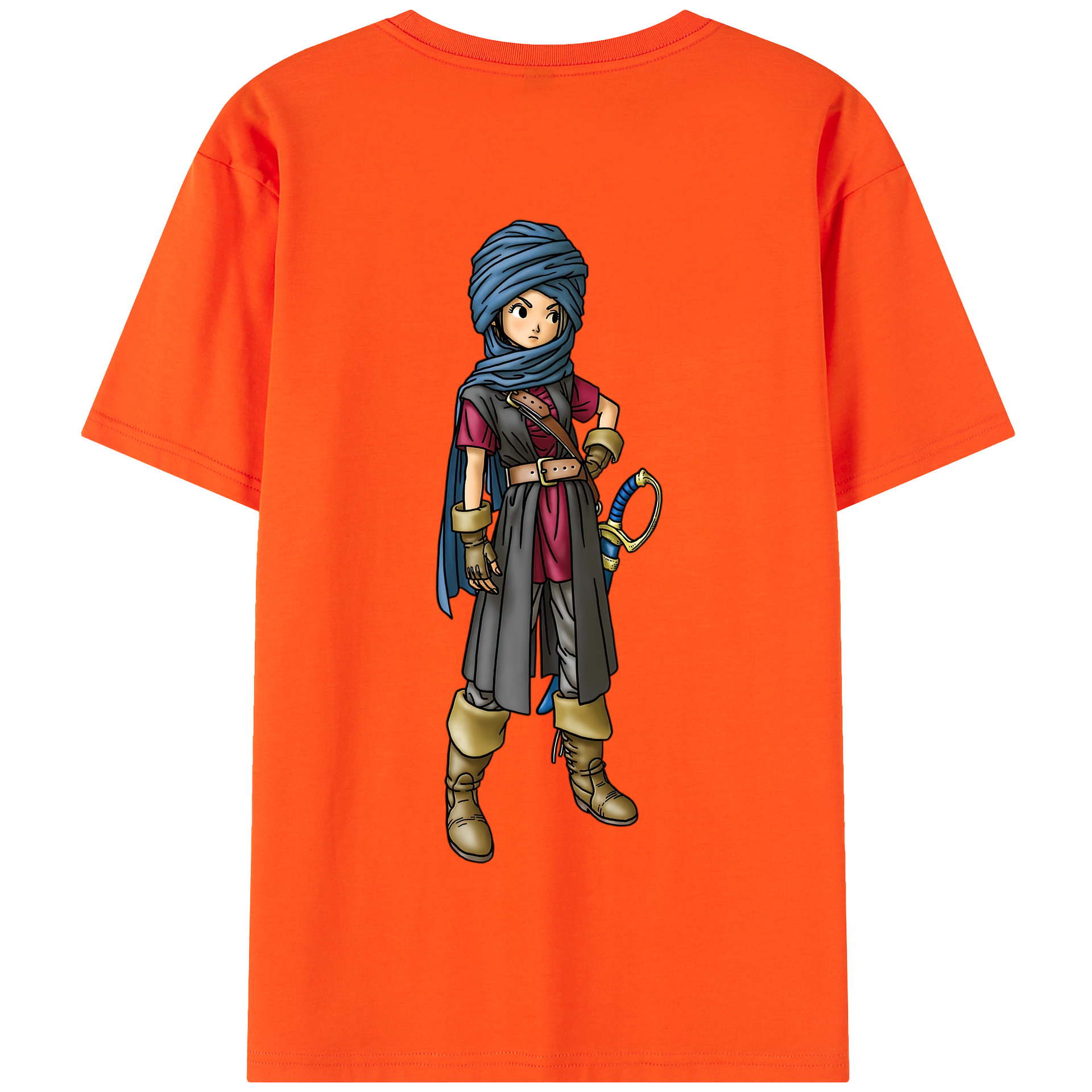 （画像用） ドラゴンクエスト Doragon Kuesuto Dragon Quest 綿100％半袖Tシャツ（背面プリント）