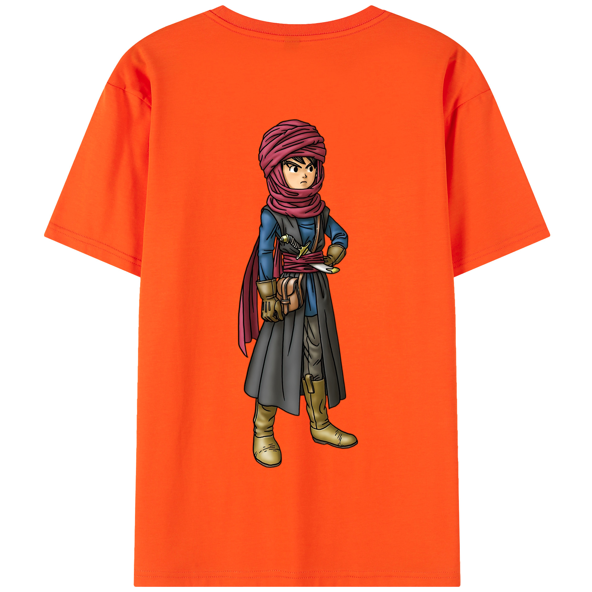 （画像用） ドラゴンクエスト Doragon Kuesuto Dragon Quest 綿100％半袖Tシャツ（背面プリント）