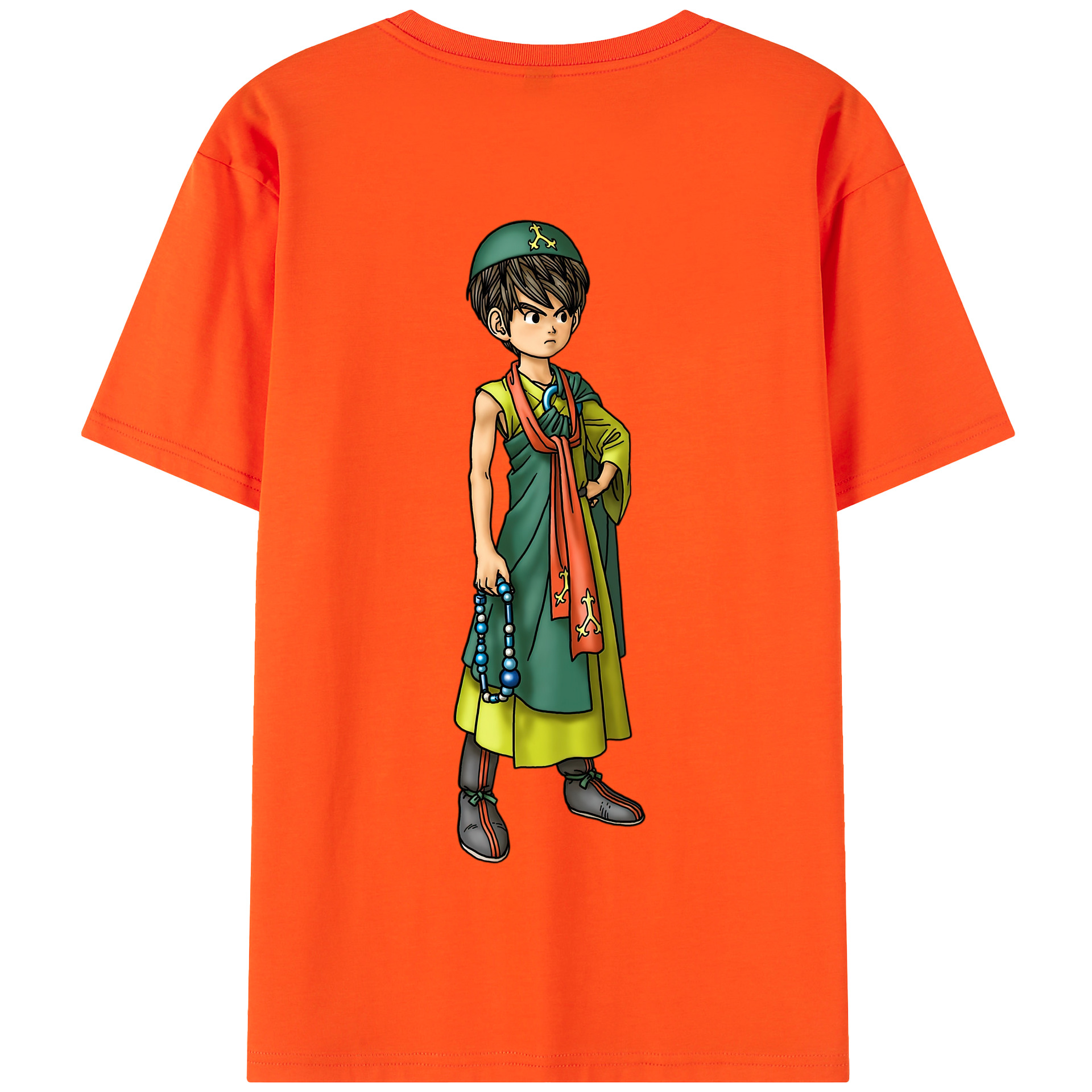 （画像用） ドラゴンクエスト Doragon Kuesuto Dragon Quest 綿100％半袖Tシャツ（背面プリント）