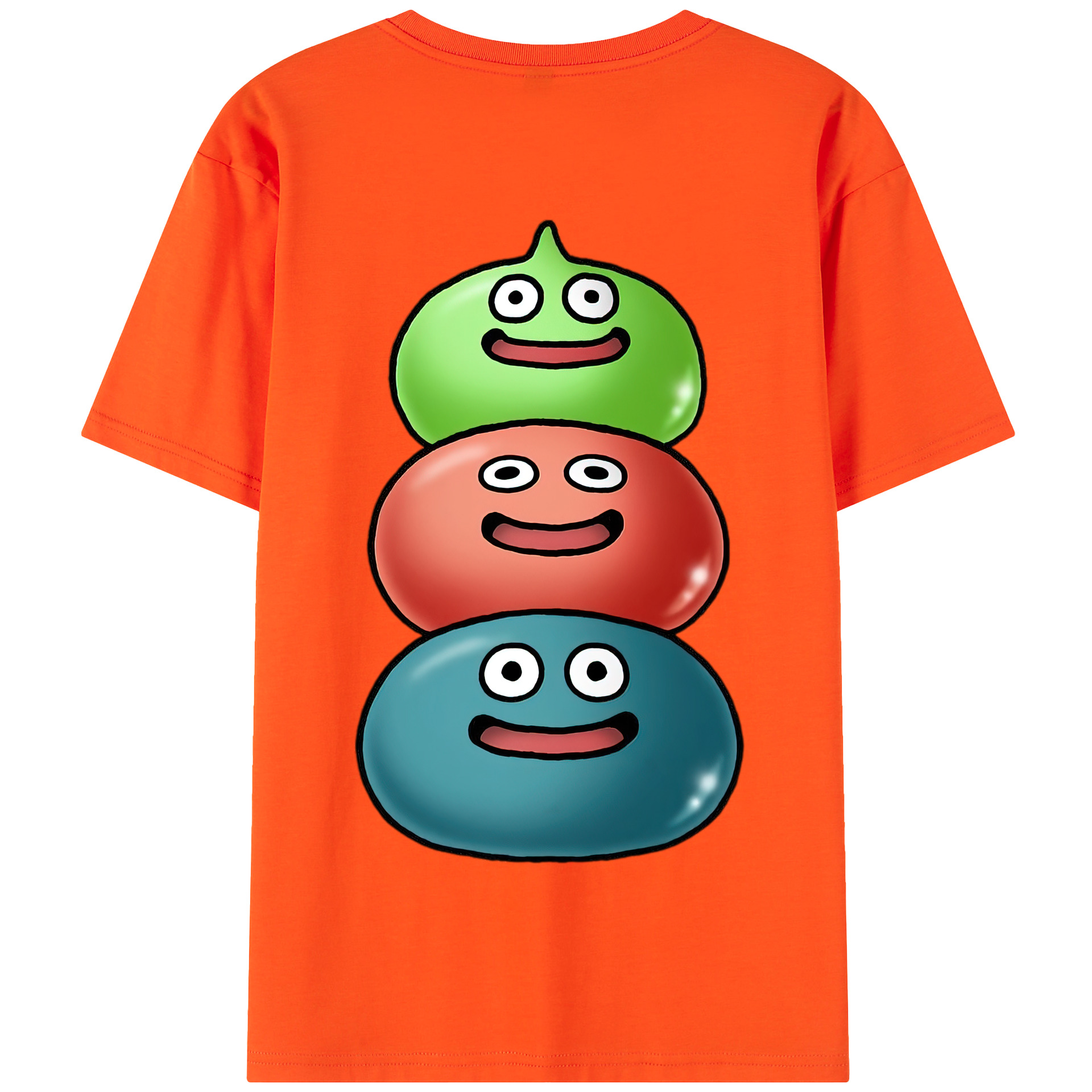 （画像用） ドラゴンクエスト Doragon Kuesuto Dragon Quest 綿100％半袖Tシャツ（背面プリント）